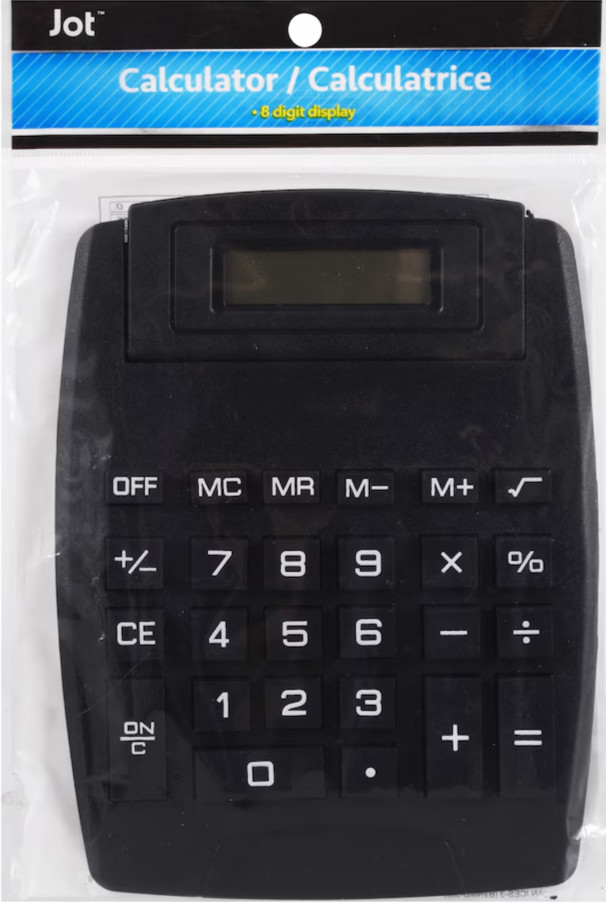 Slim 8 Digit Display 5.75 in x 7.5 in Desktop Calcultor with Tilt Display