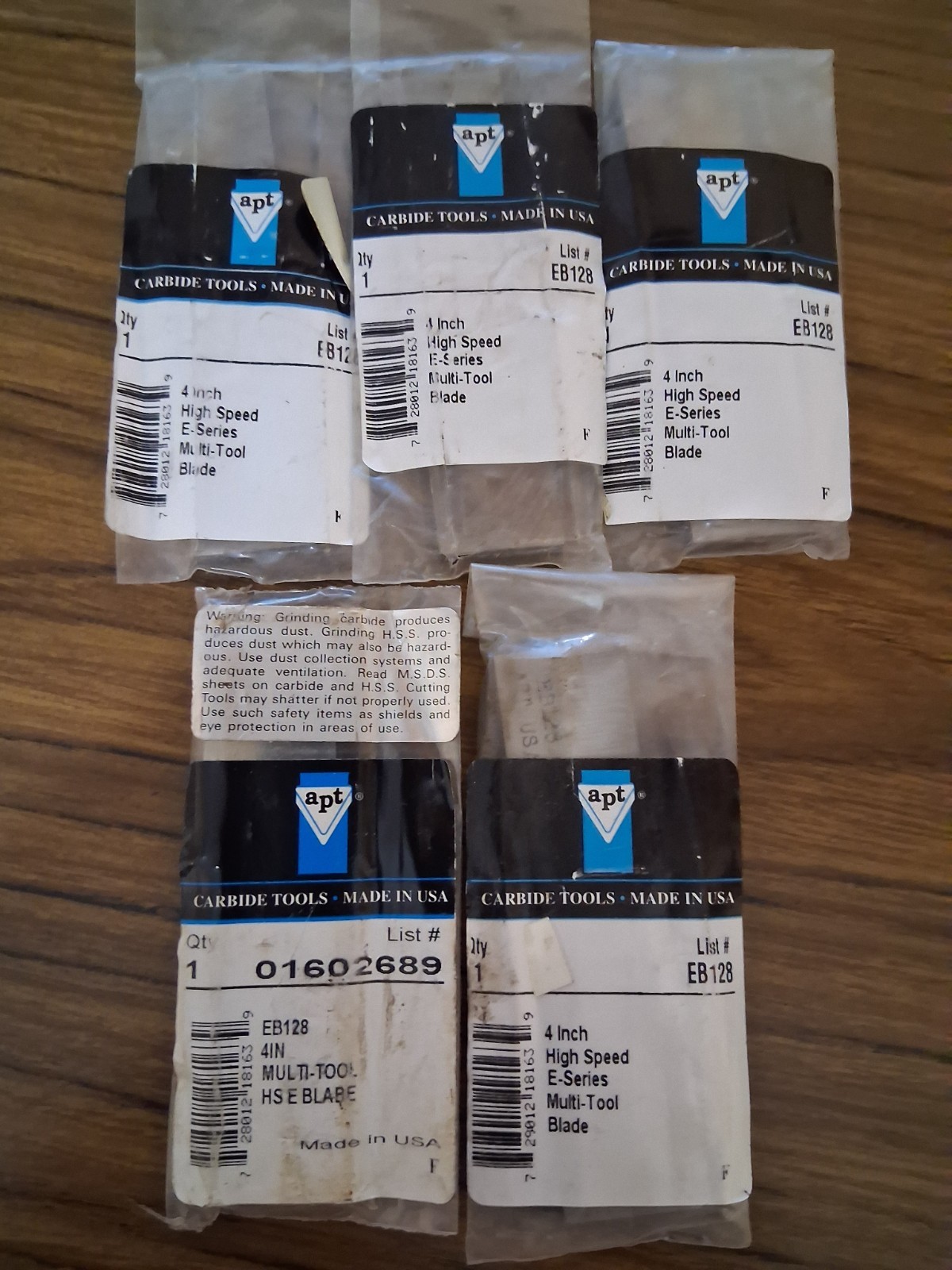 APT HSS 4 INCH E-SERIES EB128 MULTI TOOL BLADE lot of 5