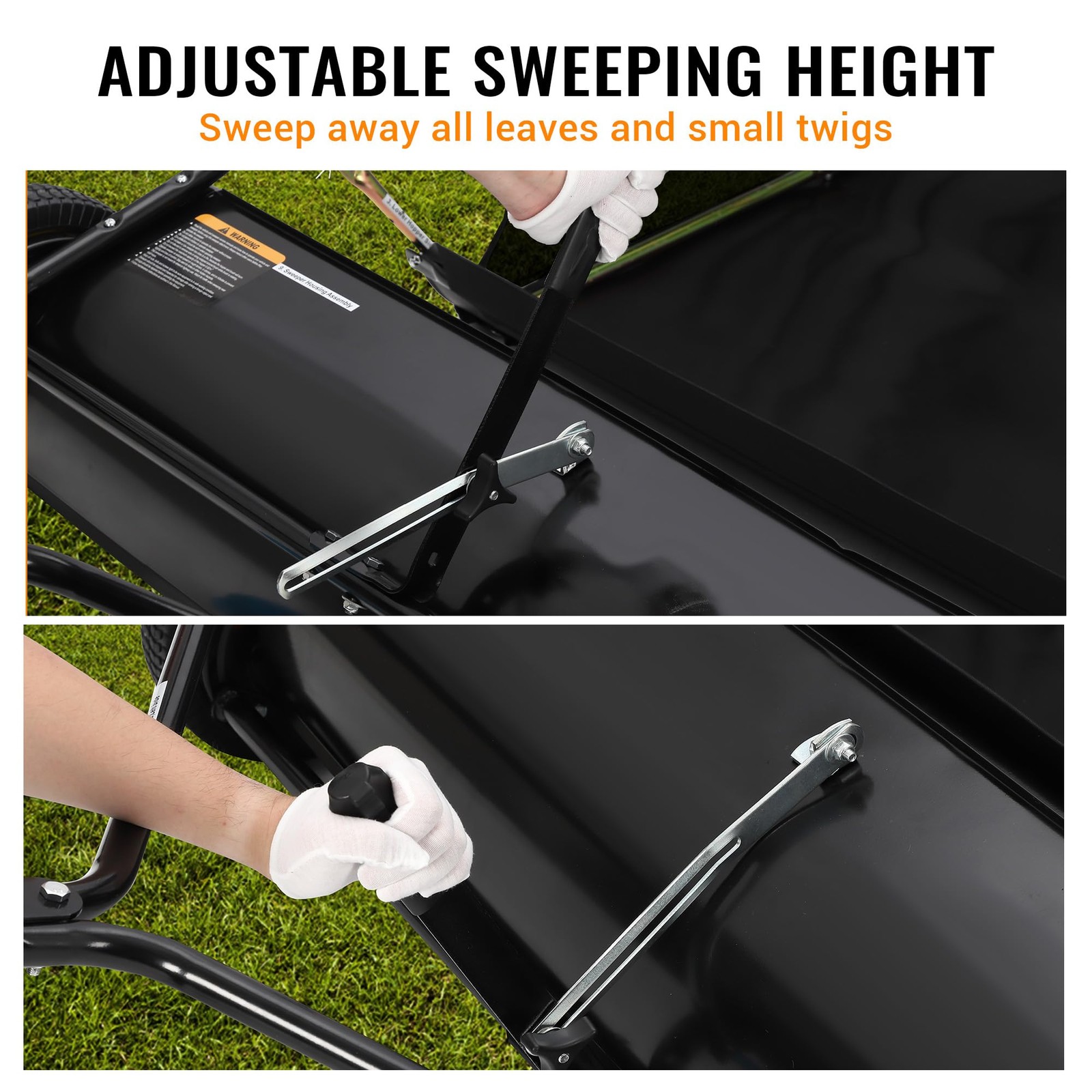 Tow Behind Lawn Sweeper 42 Inch Large Capacity Heavy Duty Leaf & Grass Collector