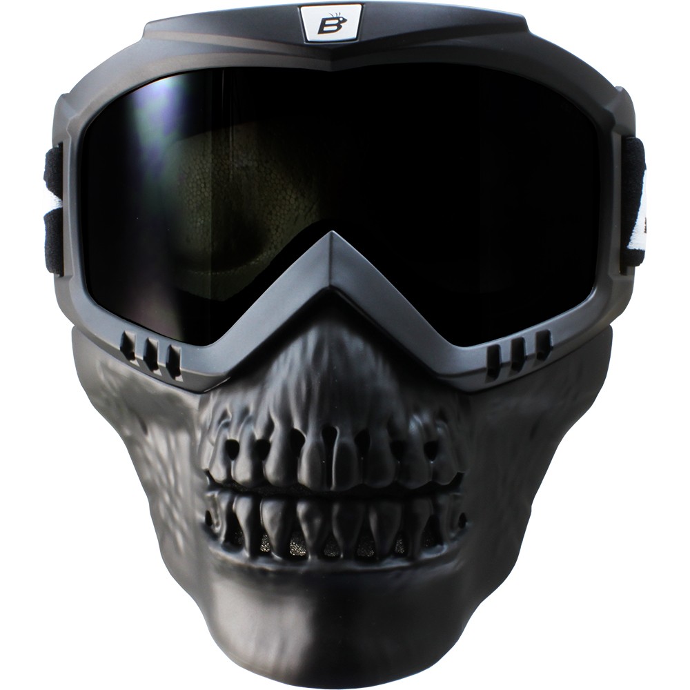 2 Birdz Eyewear Skullbird Detachable Skull Masks with Goggles Clear + Smoke Lens
