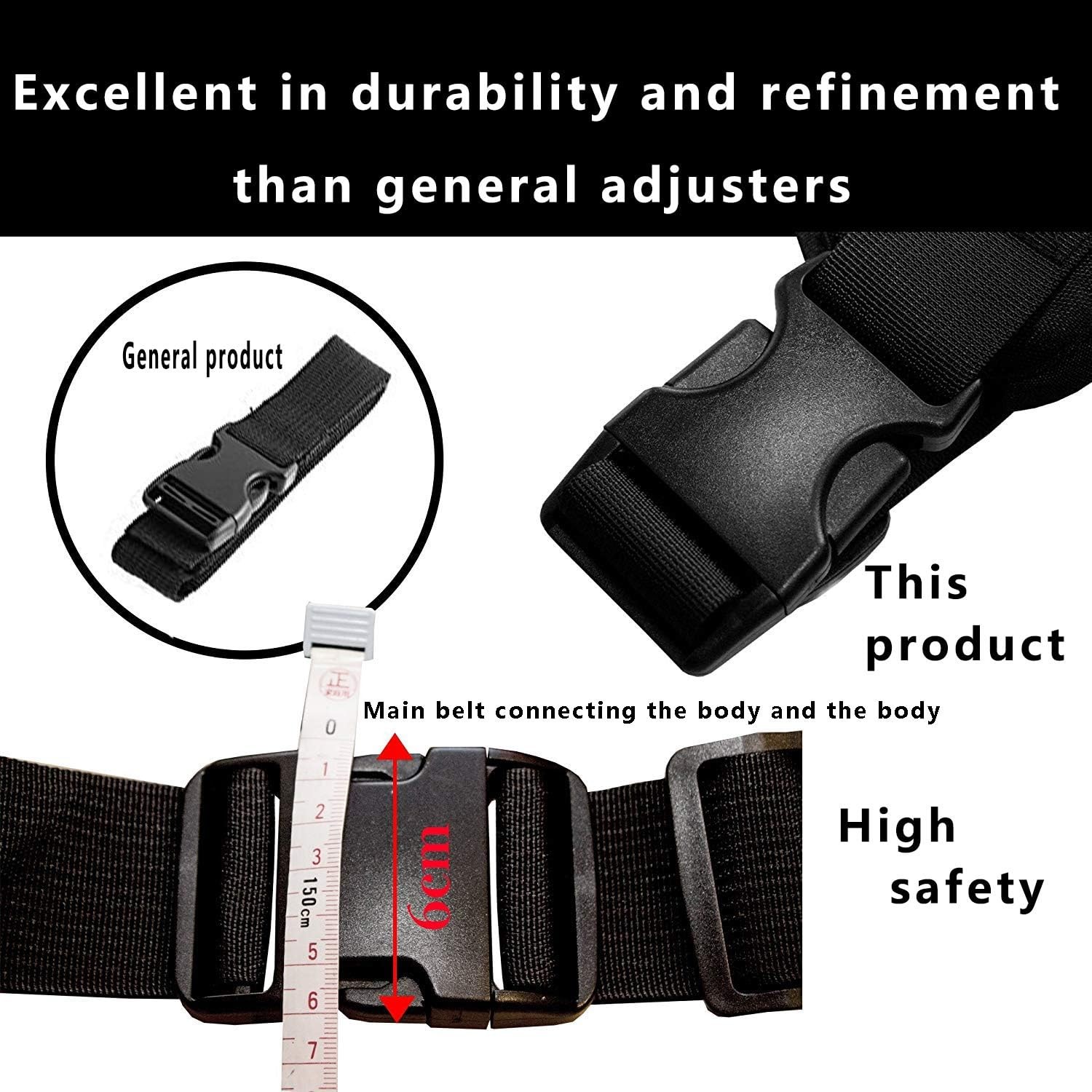 Child Motorcycle Safety Harness with Handles Reflective Material Black