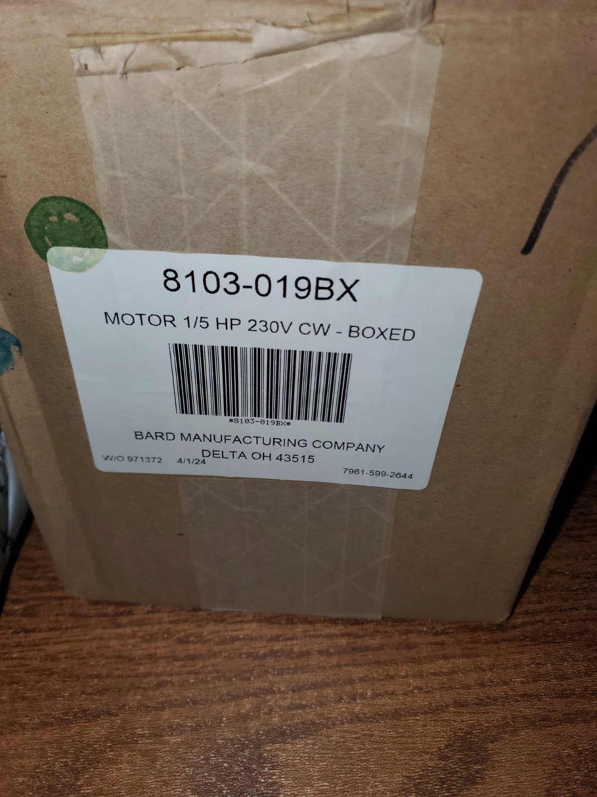 Bard 8103-019BX 1/5HP 208/230V Motor Genteq 71262032 NEW Hvac 1090 Rpm