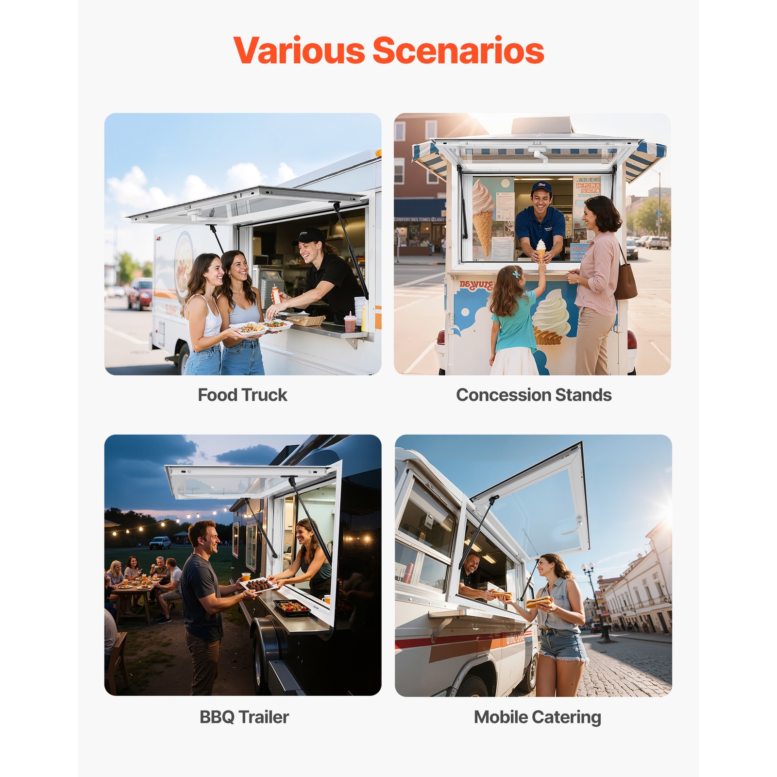 Uimoso Concession Stand Service Window with Aluminum Alloy Awning for Food Truck