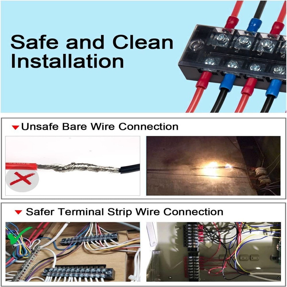 1 5 Set Dual Row 3-12 Positions Screw 600V 15A Barrier Strip Terminal Block