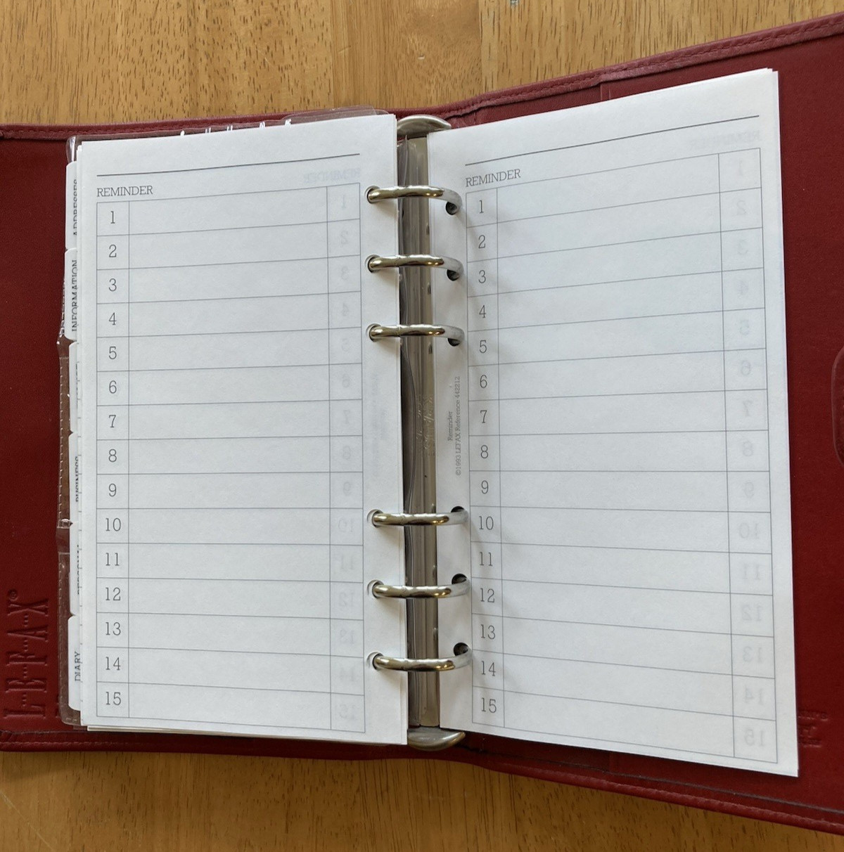 Vintage Filofax Leather Organizer Red USA 1996 from Luttmann’s Luggage 6-ring