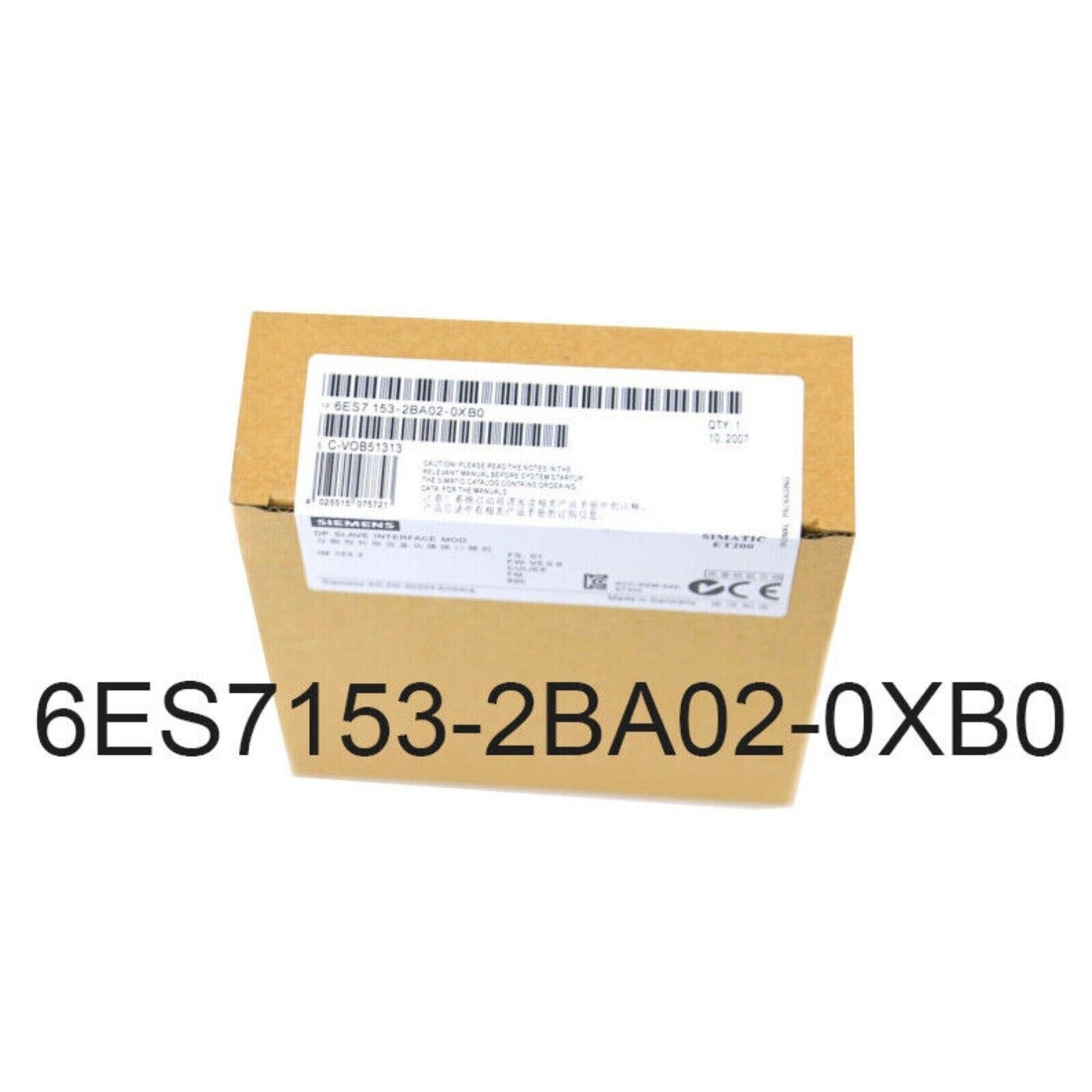 New Siemens 6ES7 153-2BA02-0XB0 6ES7153-2BA02-0XB0 SIMATIC DP ET 200M
