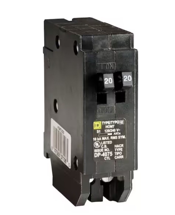 Square D (DP-4075 ) Homeline 2-20 Amp Single-Pole Tandem Circuit Breaker