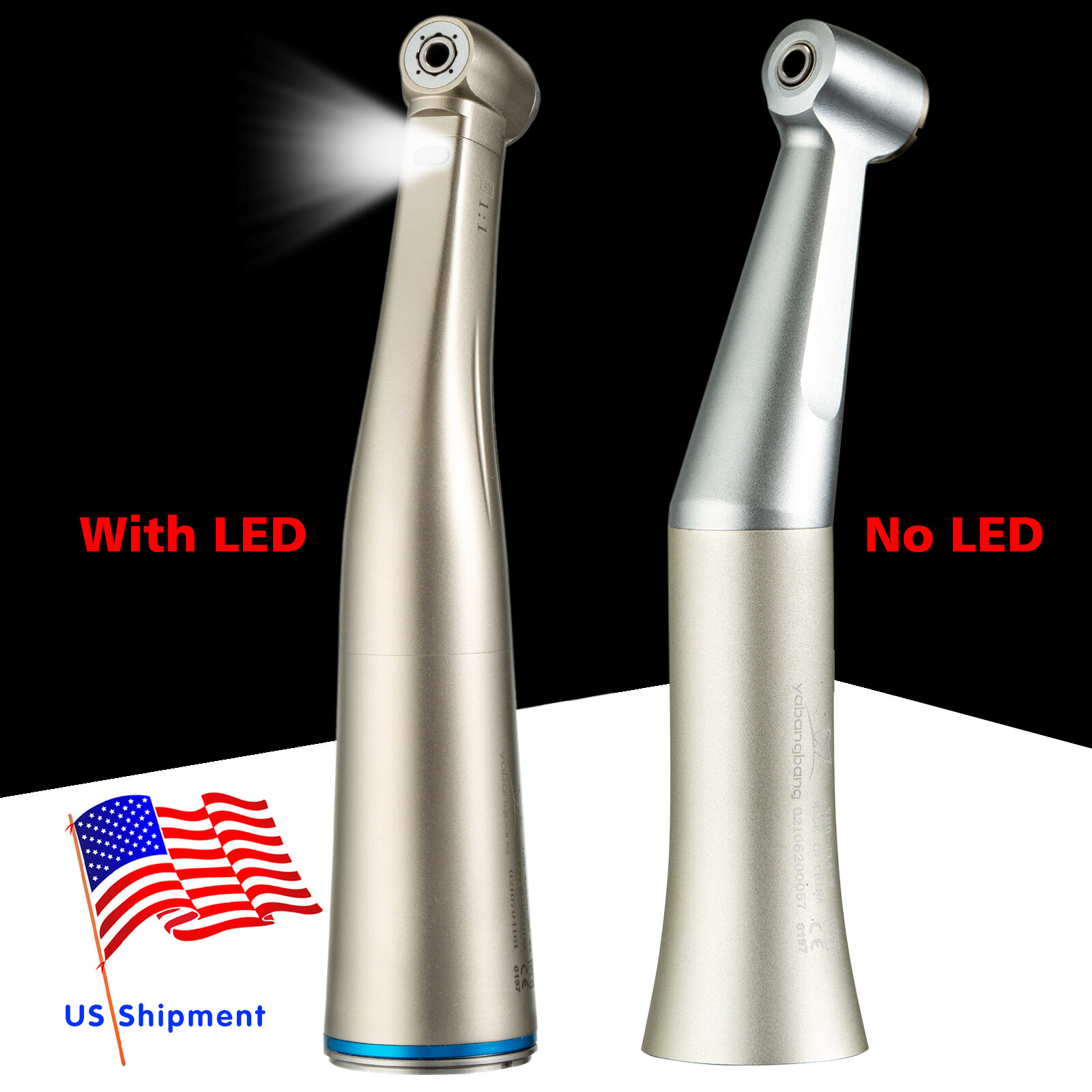 Dental (LED ) Slow low Speed Contra Angle Handpiece Push 1:1 Fit KaVo NSK Style