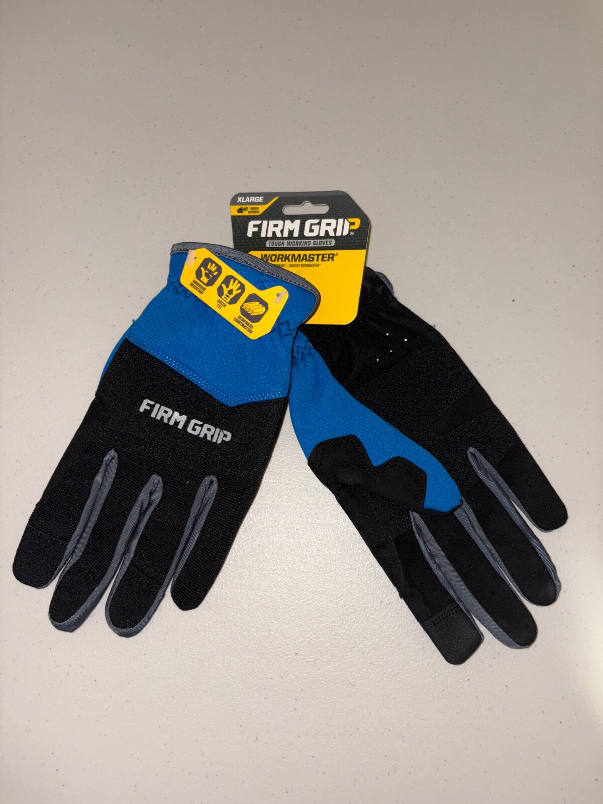 BNWT BRAND NEW WITH TAGS FIRM GRIP X-LARGE WORKMASTER WORK GLOVES, TOUCH SCREEN