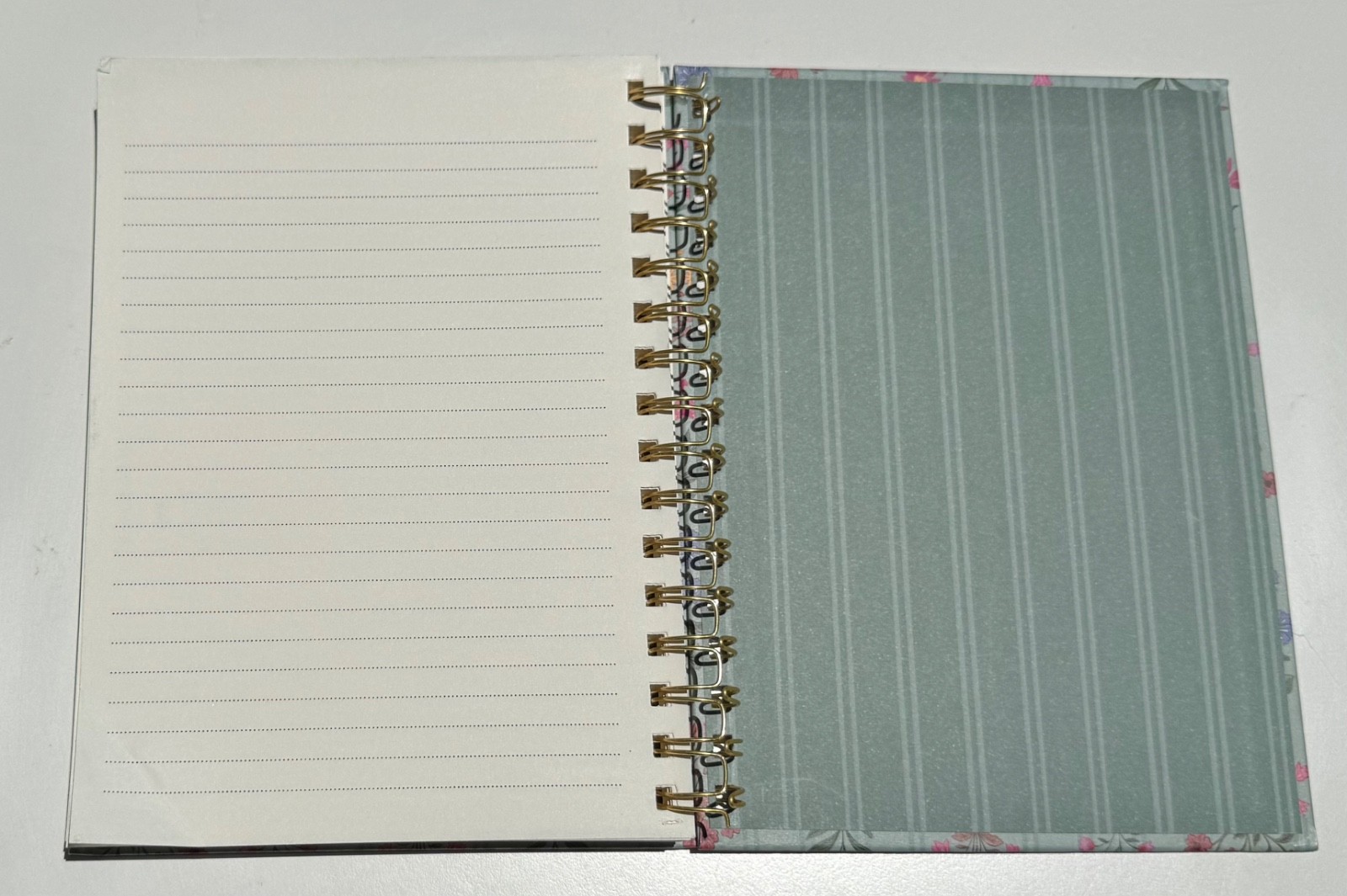 Clementine Twin Wire Hard Cover Spiral Journal Notebook Floral Blue «Notes»