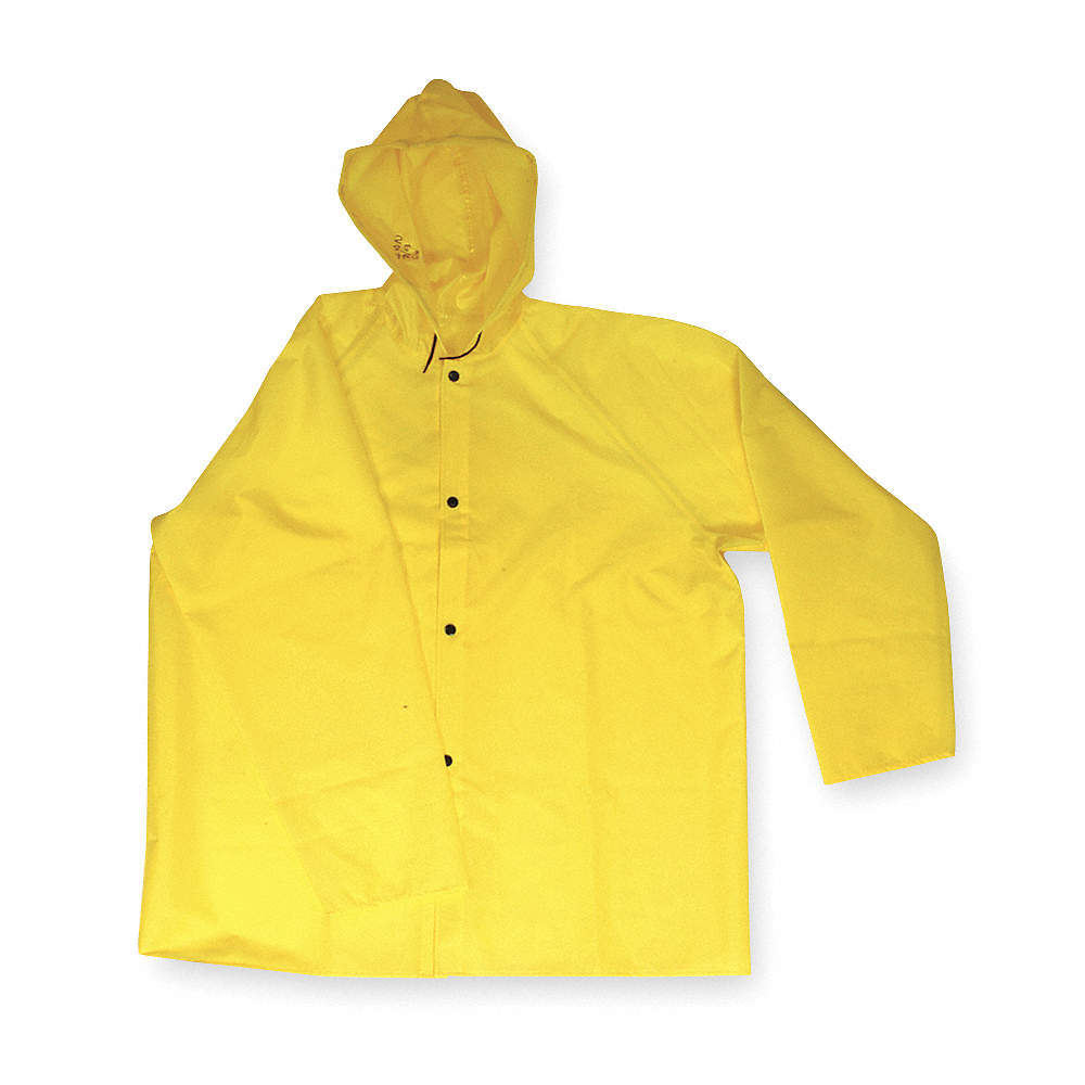 Condor Rain Jacket w/ Hood coat slicker small yellow pvc hooded SM