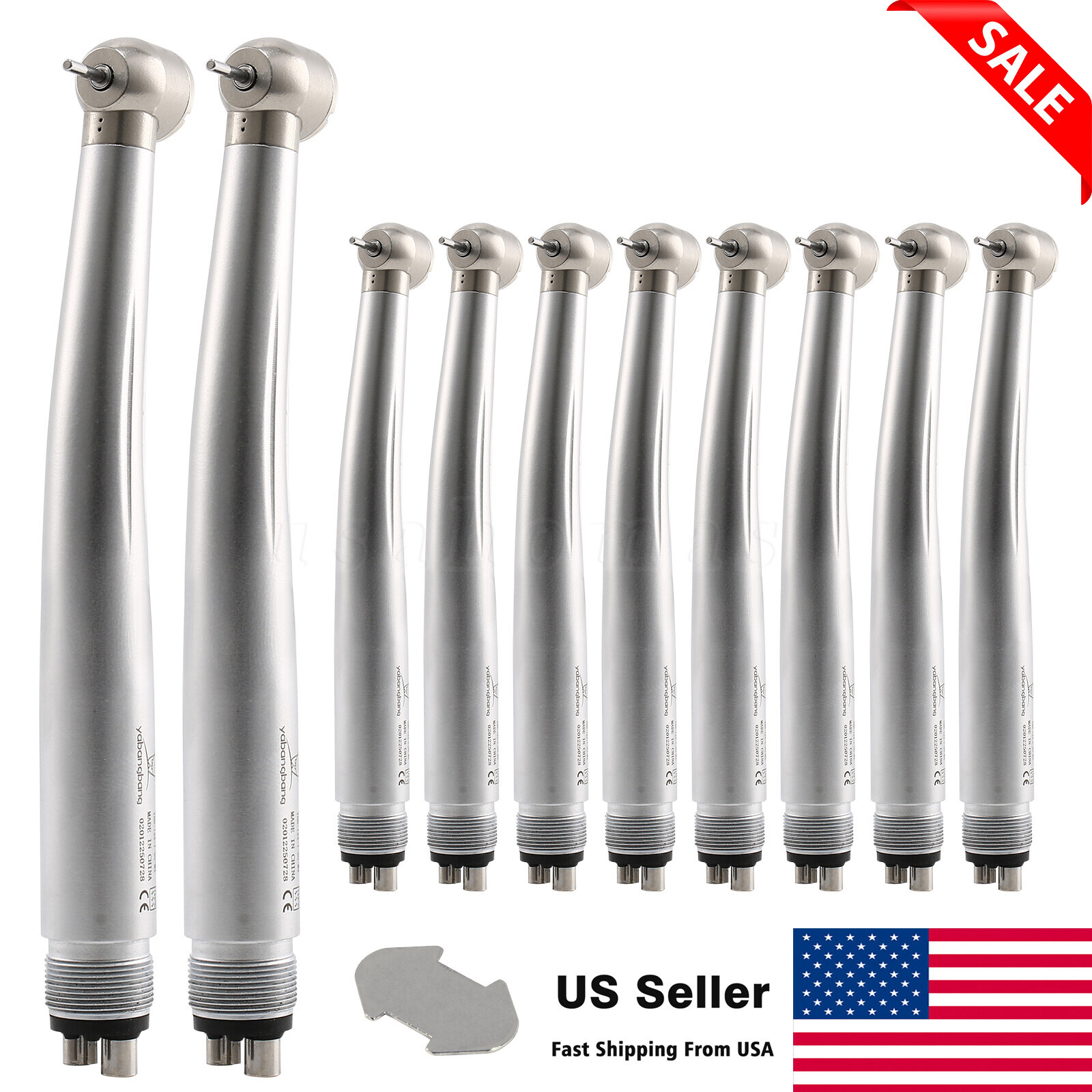 10 Pcs USA Dental High Speed Turbine Handpiece Push 4Hole Fit NSK PANA MAX YDA4