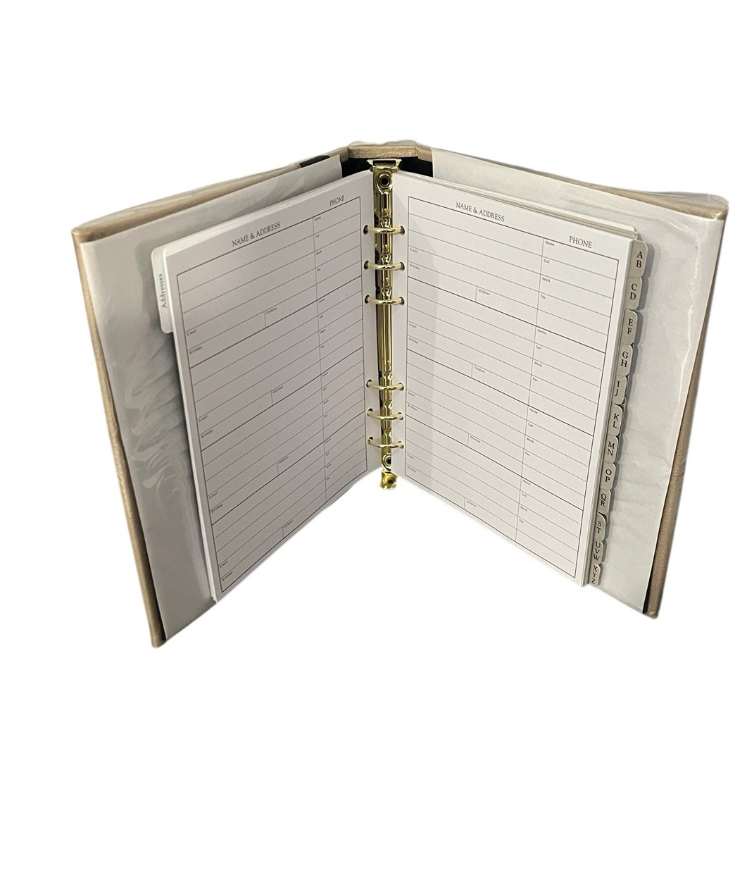 Hallmark Traditional Address Book Faux Leather Ringbound Divided Tabs Sections