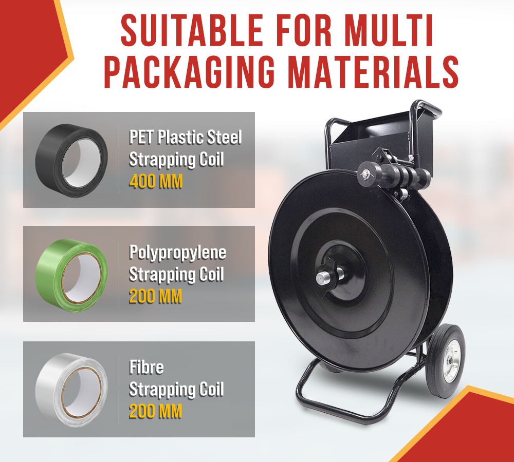Steel Strapping Dispenser Cart Kit Polypropylene Coils 4000′ x 5/8″ x 0.035″