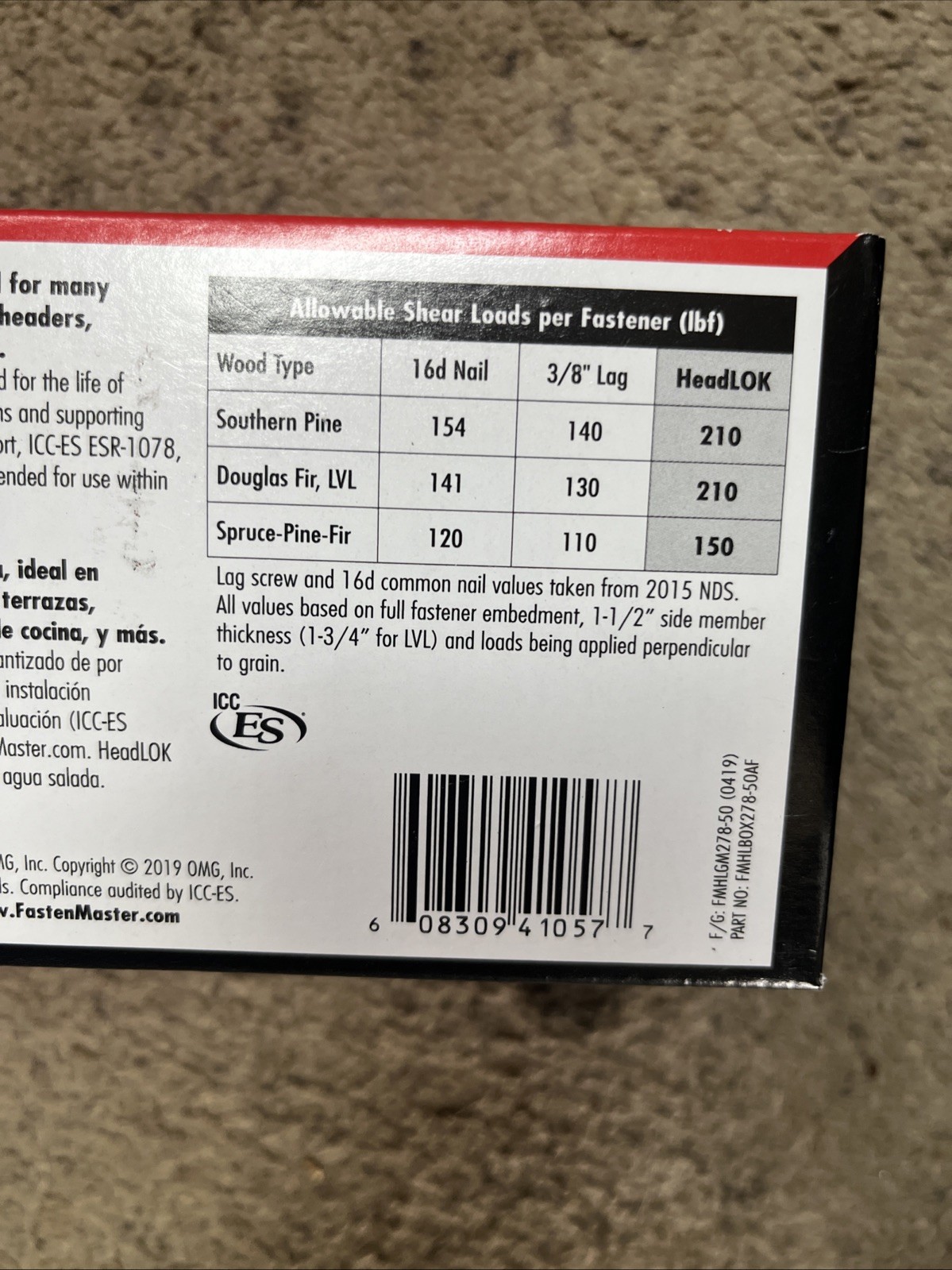 FastenMaster HeadLok 2-7/8 In. Structural Wood Screw (50 Ct.) FMHLGMTT278-50