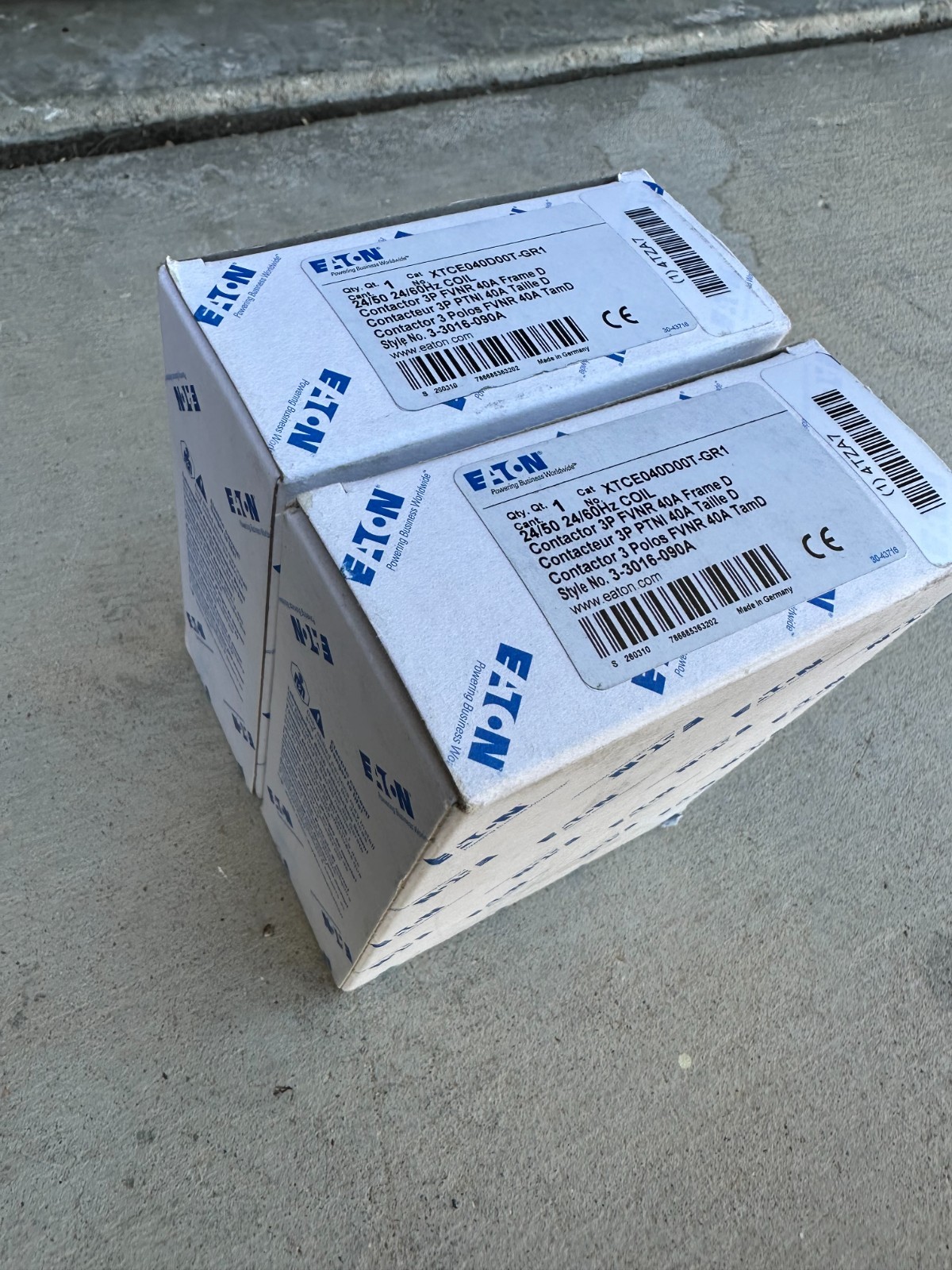 Eaton Contactor 2pc Lot XTCE040D00T-GR1 3 Pole 24v Coil 40amp (2 pieces) HVAC