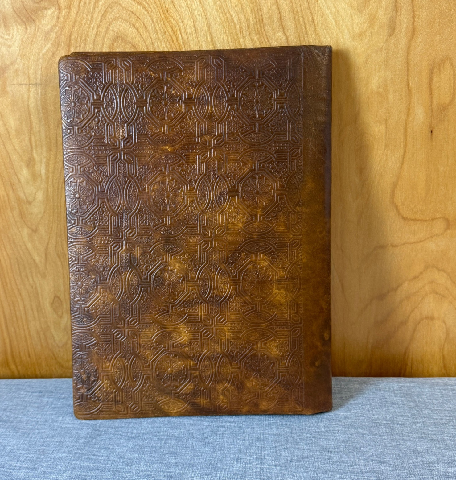Vintage 1965 German Genuine Leather A4 Writing Portfolio Zodiac Brown