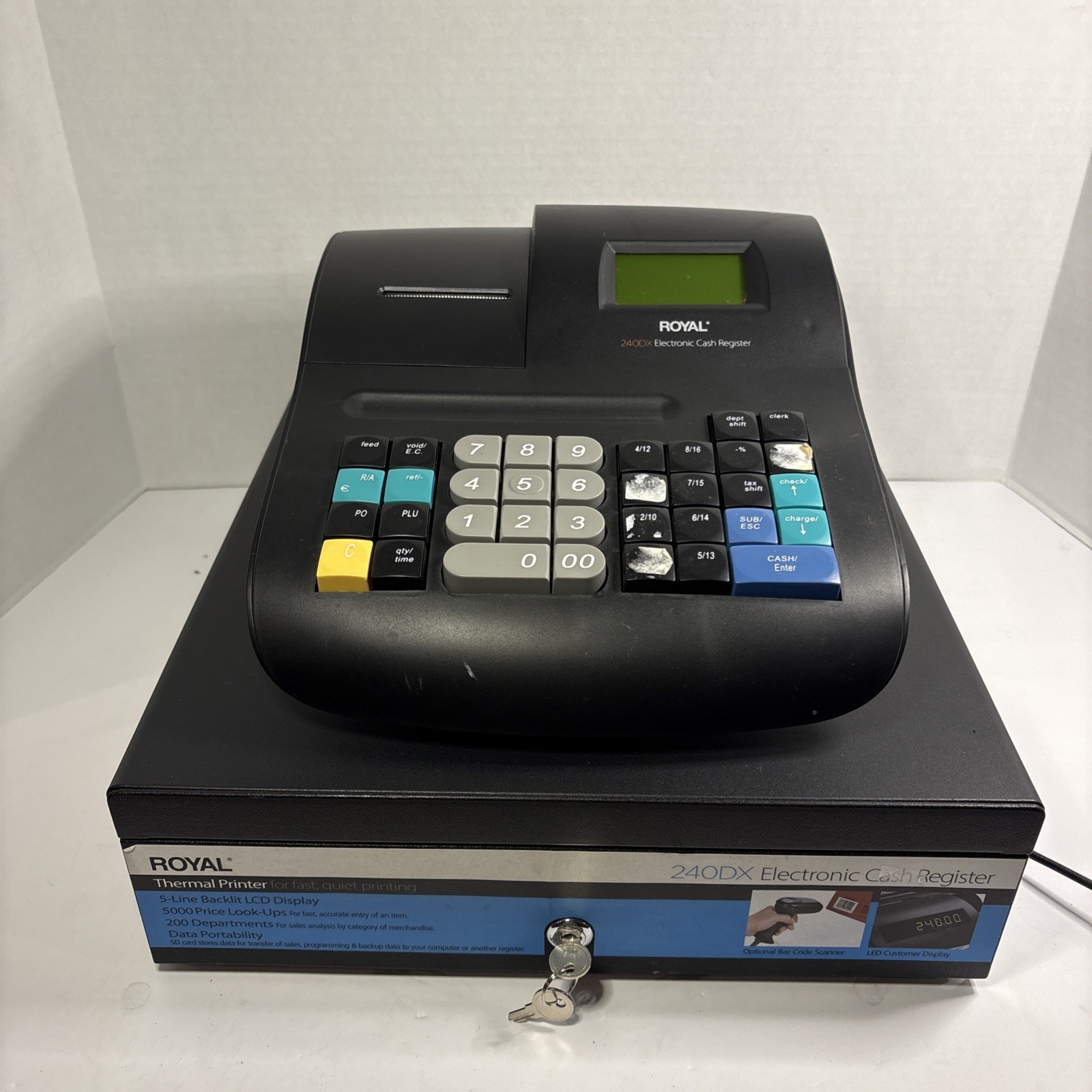 Royal 240DX Electronic Cash Register Thermal Printer 5000 PLU Black 240 DX