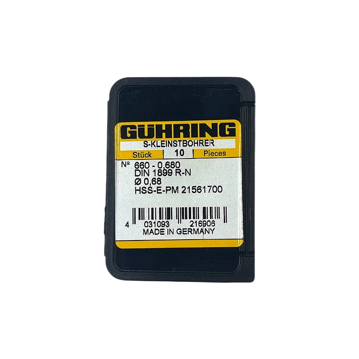 Guhring 660-0.680 0.68mm DIN 1899 HSS-E-PM Micro Drill Bit (10pc)