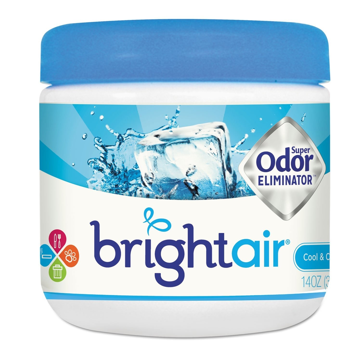 BRIGHT Air Super Odor Eliminator, Cool And Clean, Blue, 14 Oz Jar 1 Count