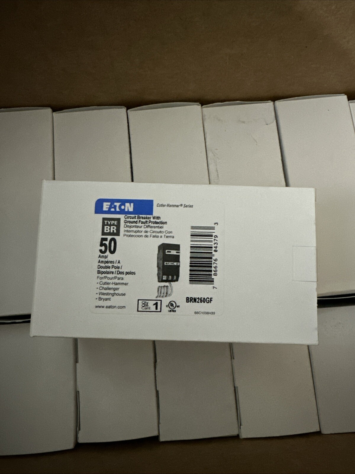 BRN250GF NEW MODEL For GFTCB250 Circuit Breaker Eaton BR STYLE 2P GFCI 50A
