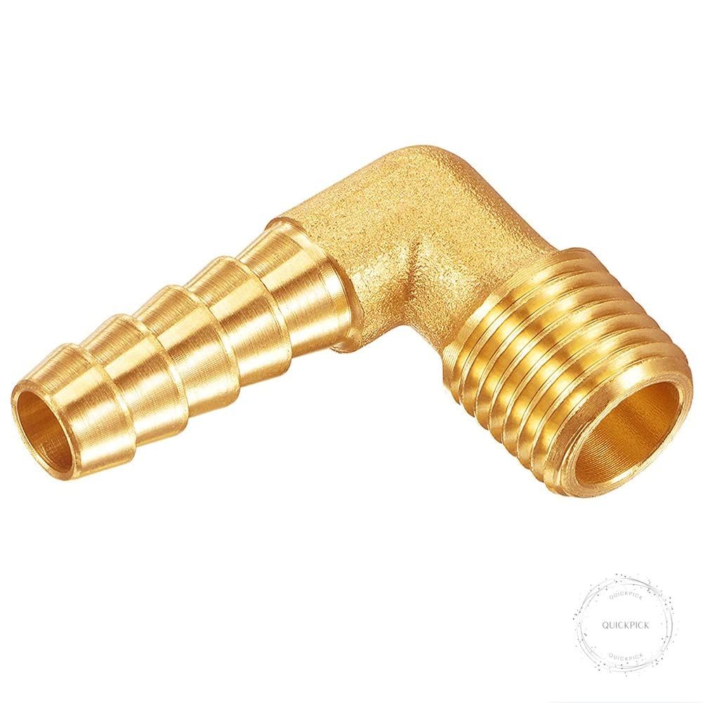 2PCS Brass 3/4″ NPT Male to 3/4″ Barb 90 Degrees Elbow Hose Barb Fittings Adapte