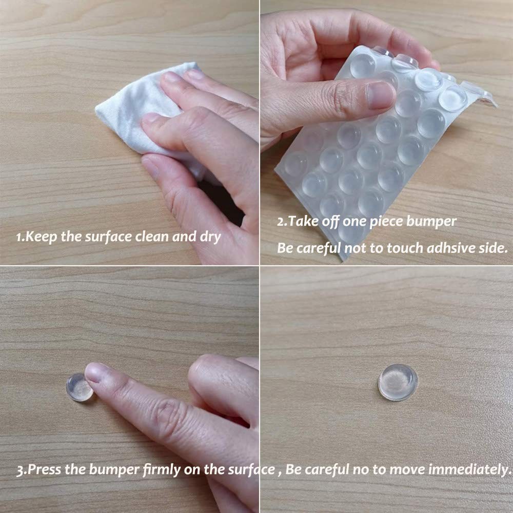 Cabinet Door Bumpers Clear Self Adhesive Noise 272PCS – 5 sizes pack,