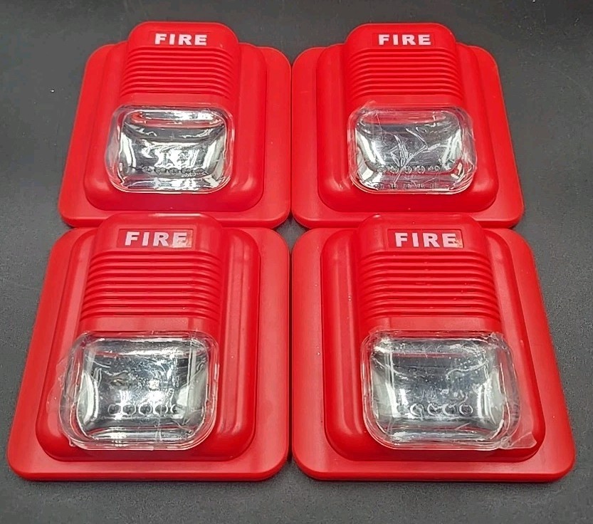 4 Pack 12V/24V Wired Fire Alarm Siren Strobe Light Sensor 105dB WD8912 New