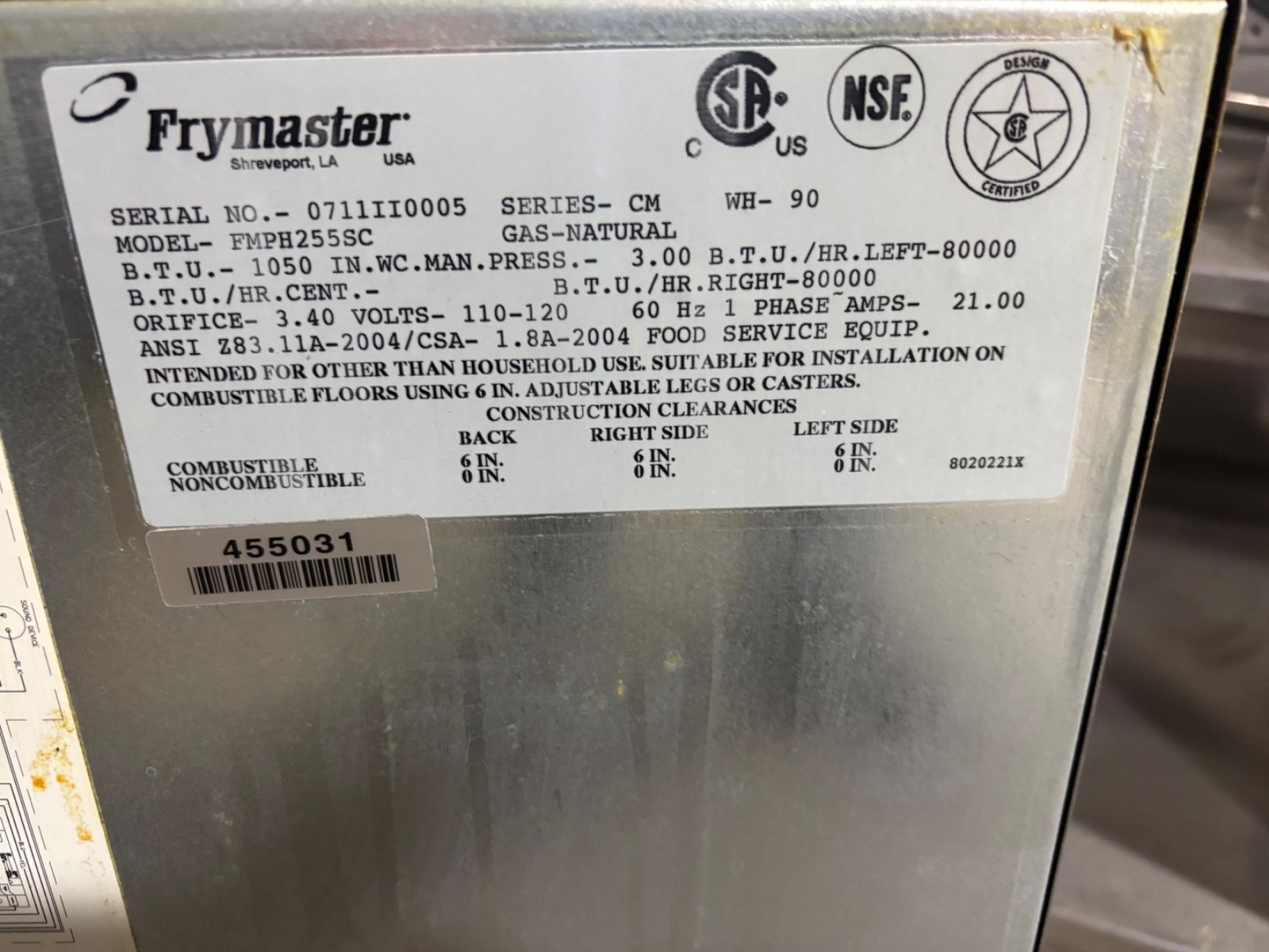 Frymaster FMPH255 Double Gas Fryer w/ Foot Print Pro Filtration & Dump Station