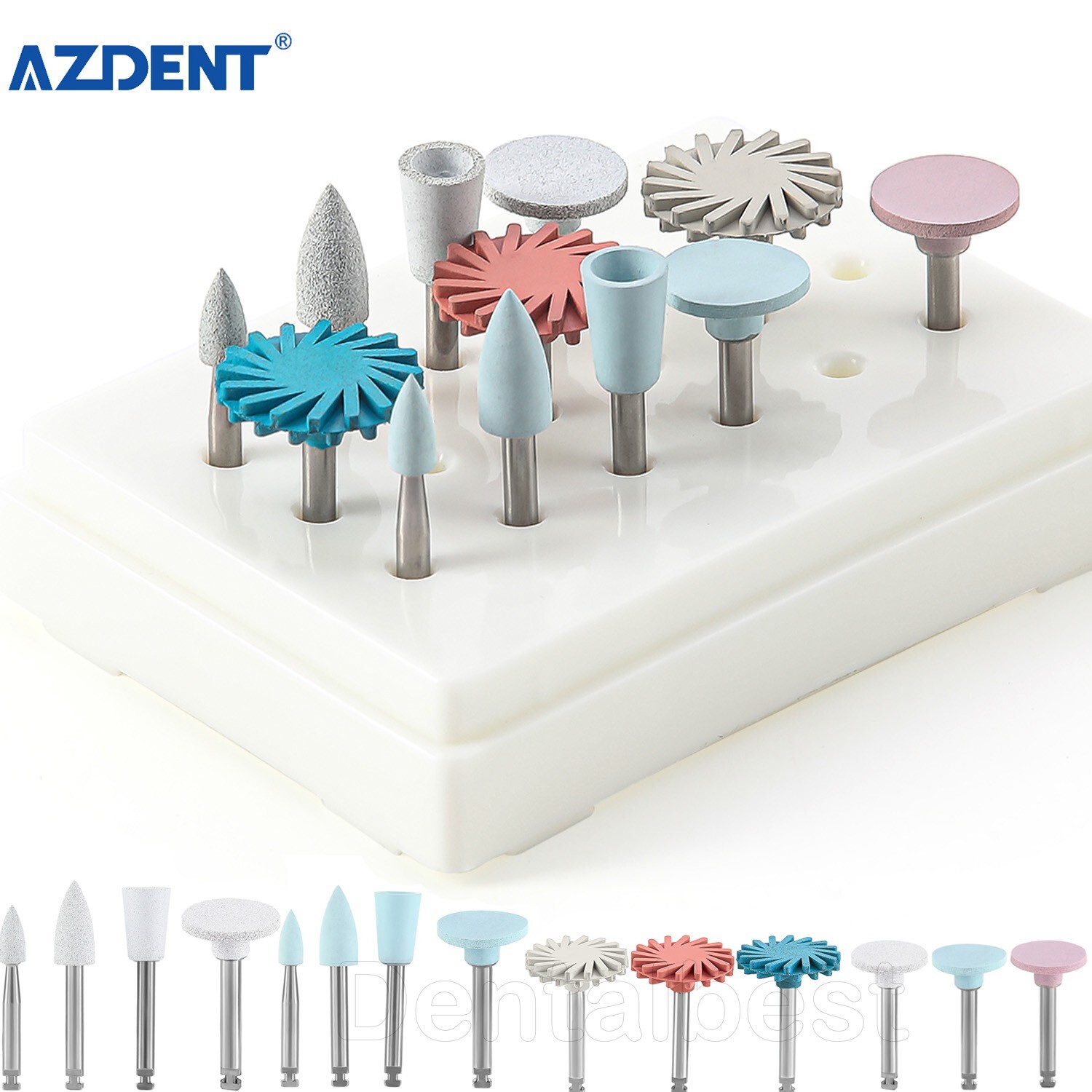 12pcs AZDENT Dental Composite Polishing Kit RA2.35mm for contra angle handpiece