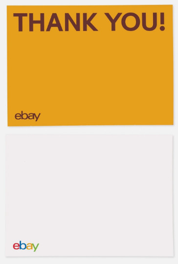 100 New eBay THANK YOU CARDS Red, Blue, Green & Yellow