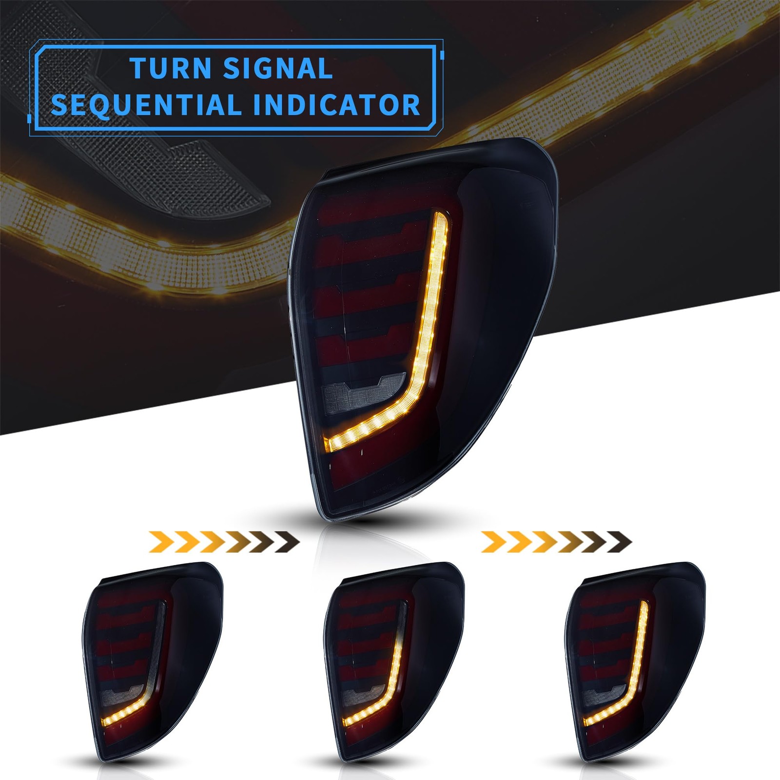LED Tail Lights RAV4 2006-2012 Smoked Animation DRL Sequential Turn Signal Pair