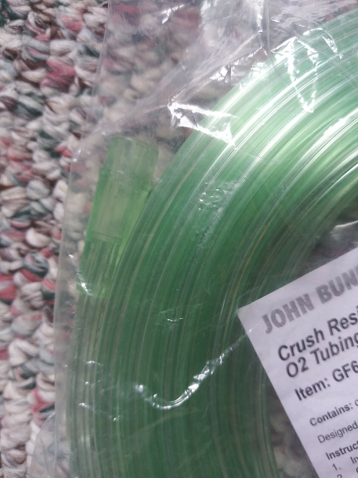 John Bunn Crush Resistant O2 Tubing, 25′ Item: GF64232 717076088992 Latex-Free