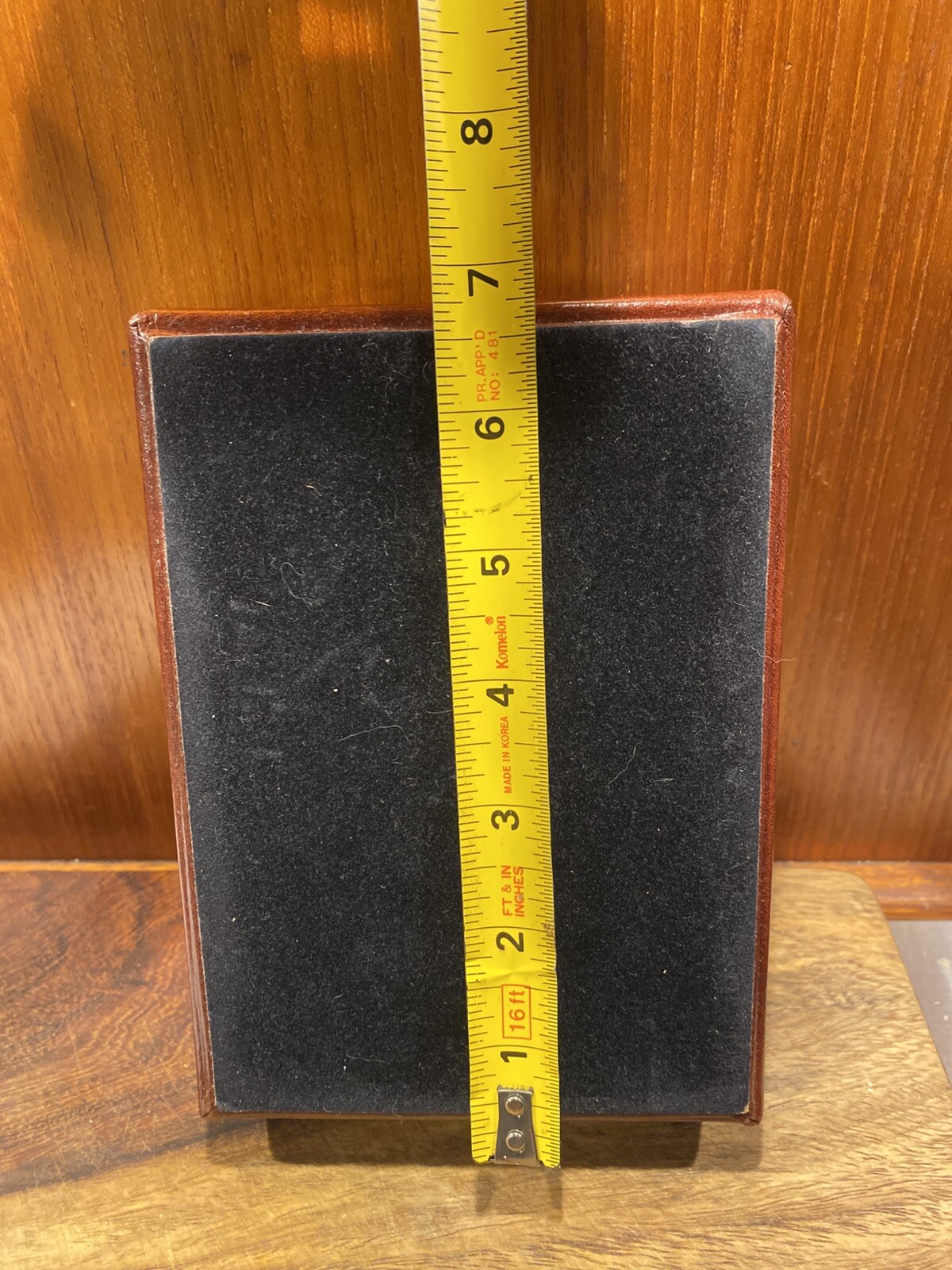 Vintage Gary’s Leather Old Leather Flip Top Memo Box Card Holder Desk Accessory