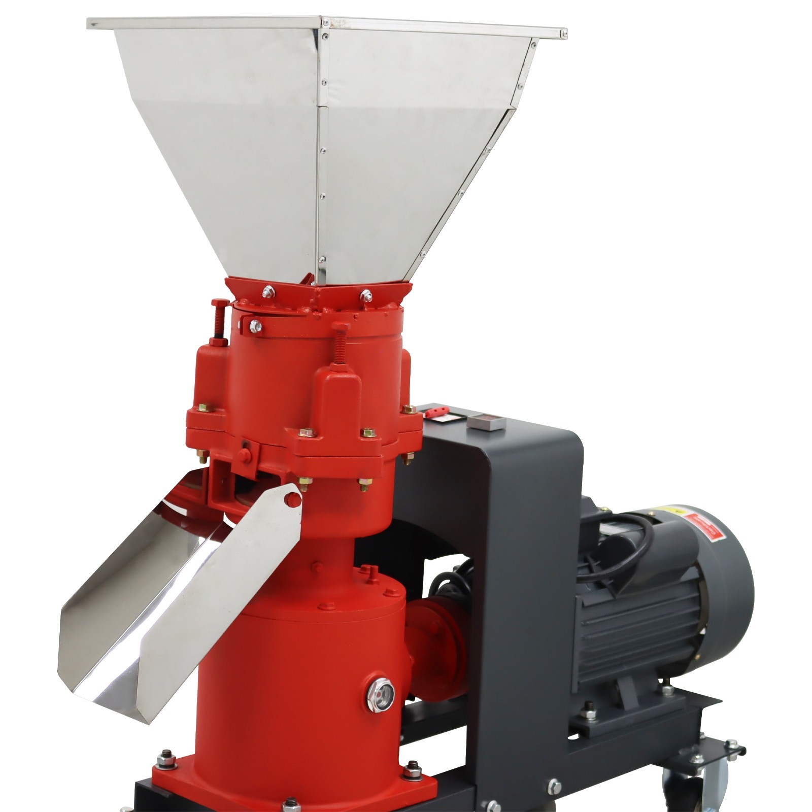 150kg/h Output 2.5mm Plate Animal Feed Pellet Mill Machine 220V 3-roller Head