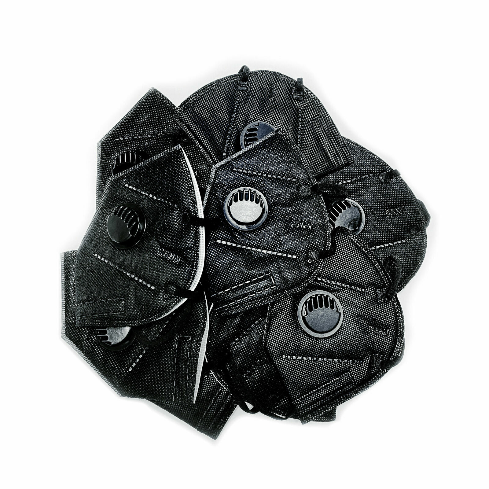 [BLACK] 10 Pcs KN95 Protective Face Mask 5-Layer 95% PM2.5 Disposable Respirator