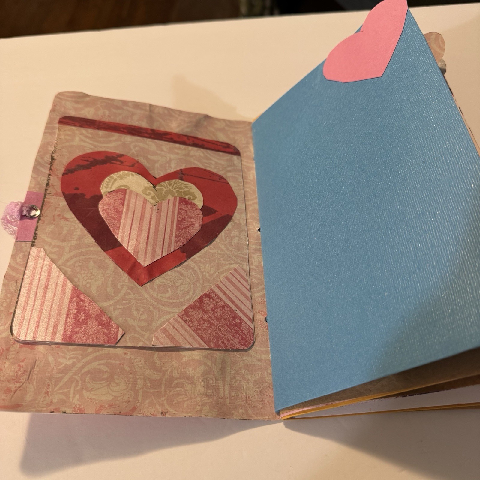 Handmade Junk Journal Valentine Theme Measures 8.5 X 5.5 Inches