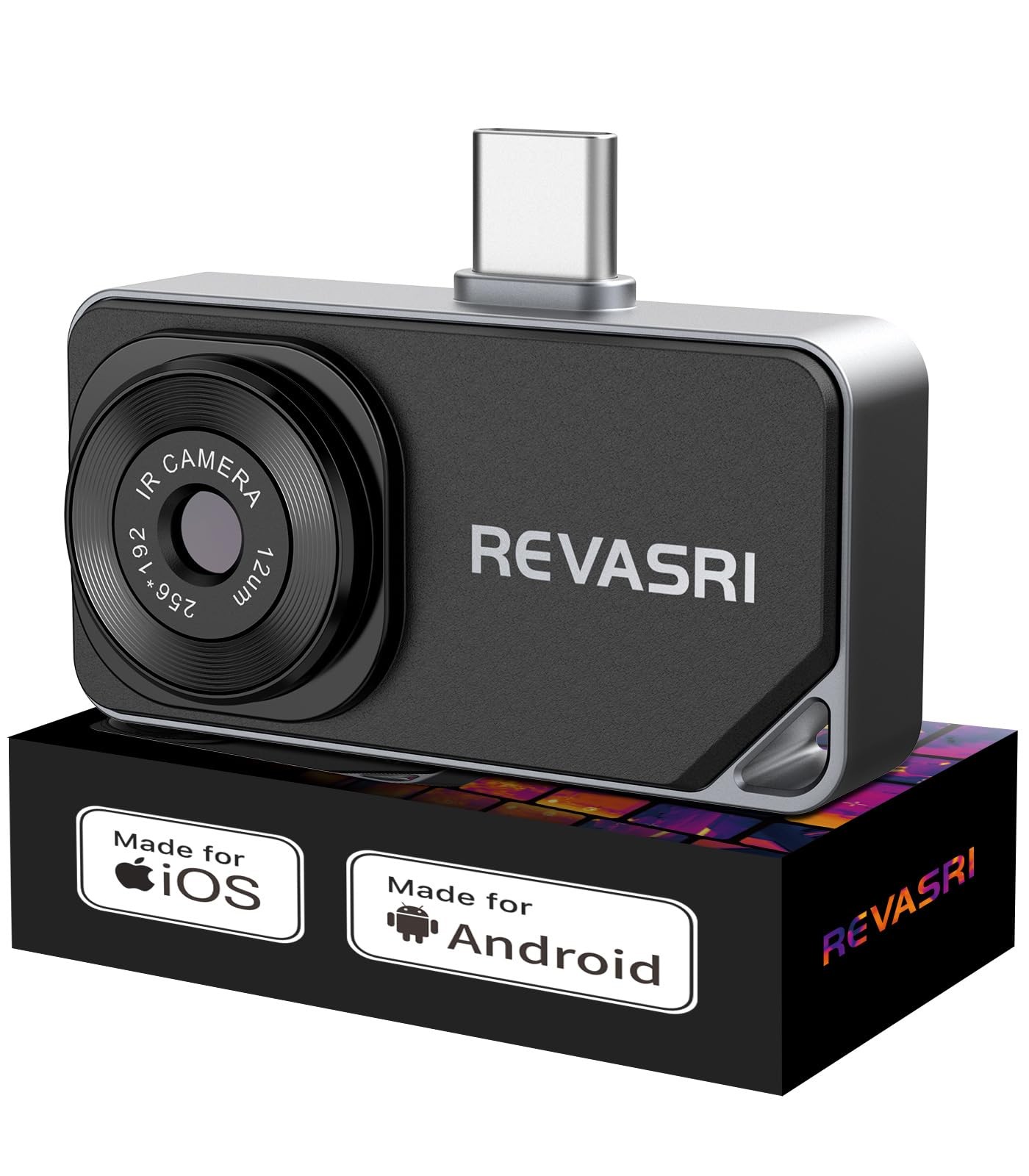 REVASRI Thermal Camera for iPhone and Android, 512×384 Super IR Black
