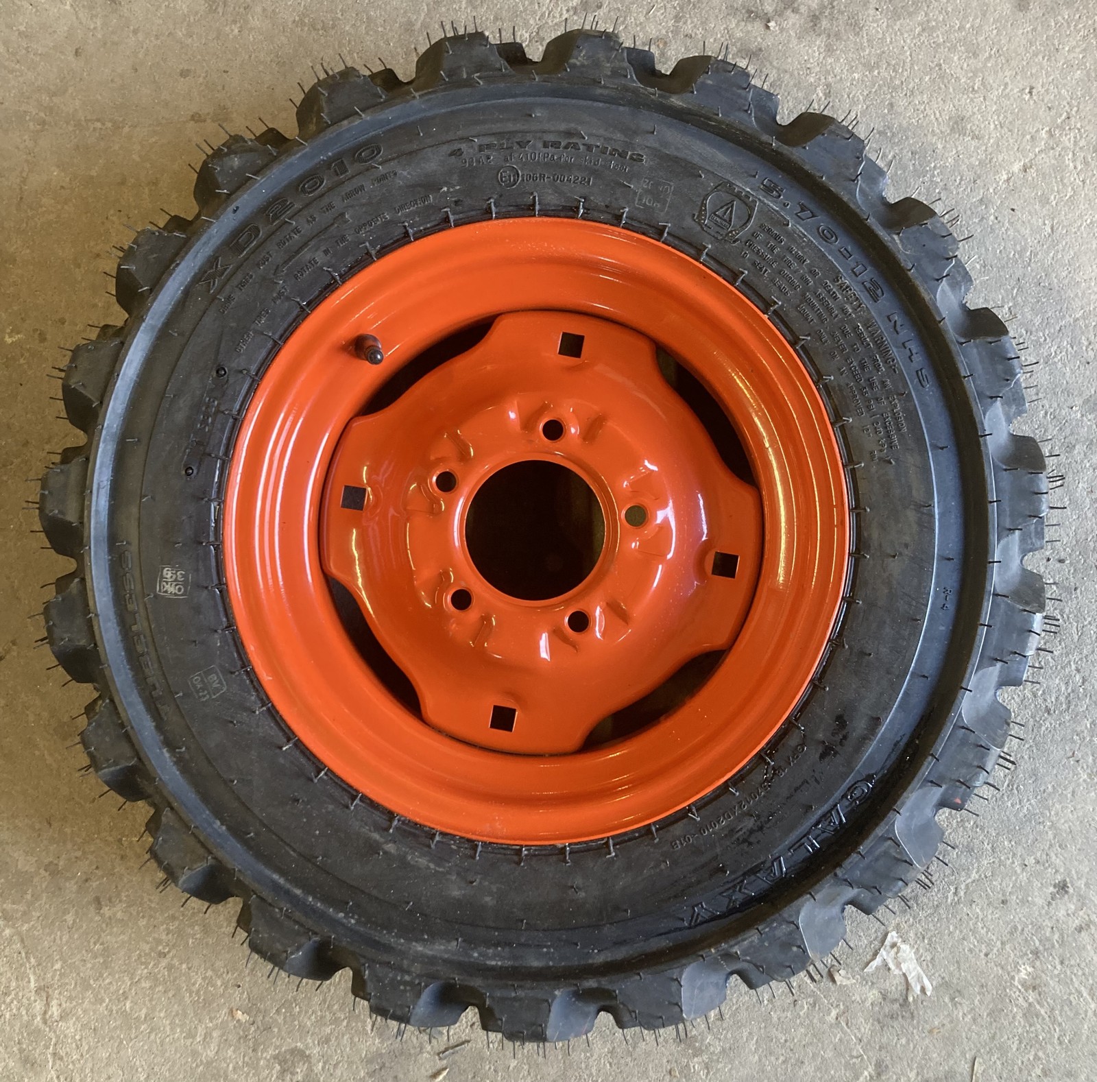 1 or 4-5.70-12 Galaxy XD2010 Skid Steer Tires/Wheels/Rims for Bobcat S70 & more
