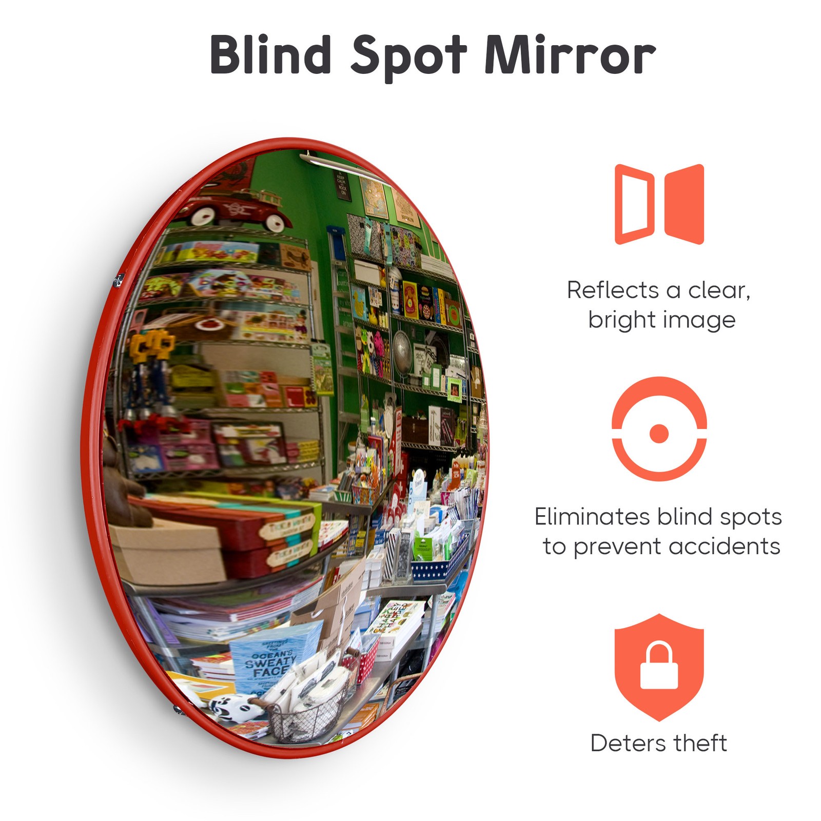 Convex Traffic Mirror Wide Angle Garage Store Blind Spot Corner Security 18″ 23″