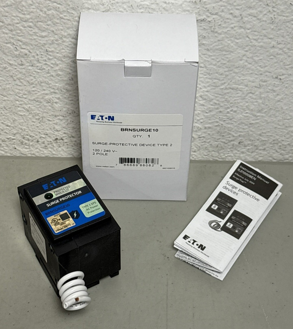 EATON BRNSURGE10 Surge Protection Device Type 2 120/240 V 2 Pole – New in Box