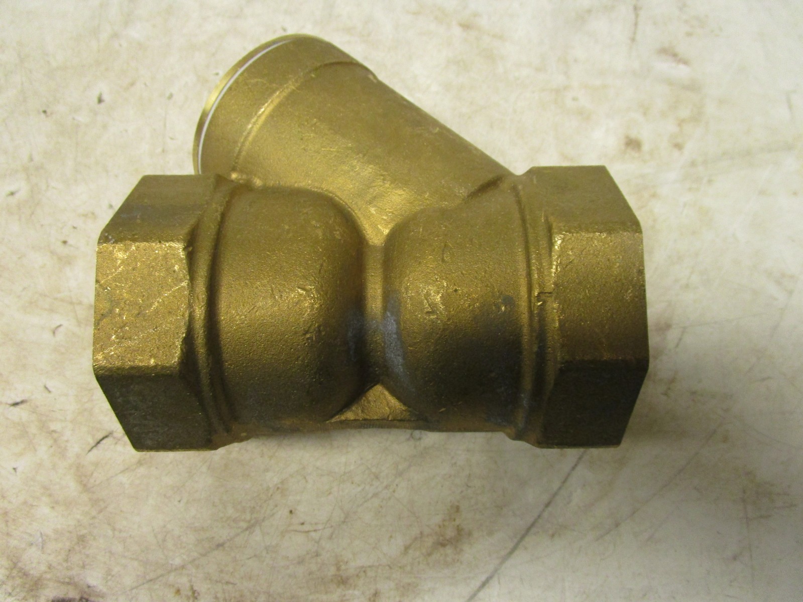 NO NAME PN16 DN65 2-1/2″ NPT THREADED WYE Y BRONZE STRAINER 300 PSI 3/64″ SCREEN