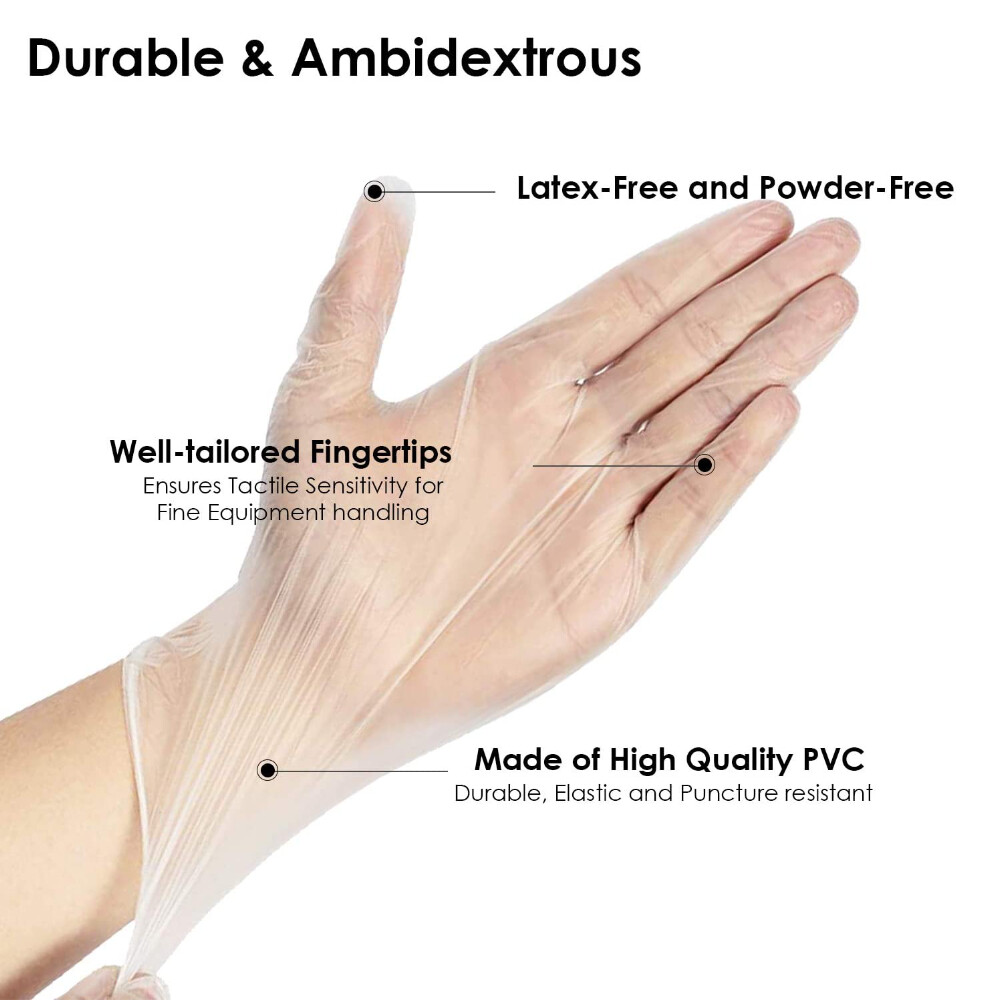 Stretch Poly Exam, Medium, 100 200 300 400 500 Medical Gloves – Free Shipping