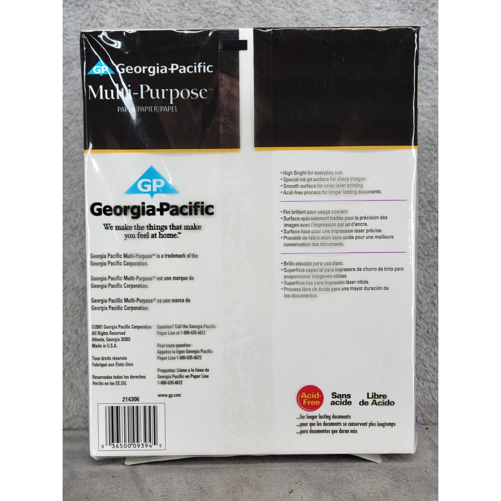 Georgia-Pacific Multi-Purpose Paper 500 Sheets 8.5×11 20lb 90 Brightness 214306