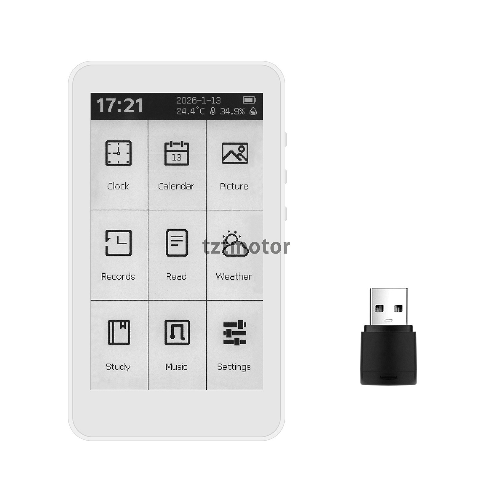 M3 Portable E-Book Reader 3.7 inch Touch Screen E-Paper Clock E-Ink Display