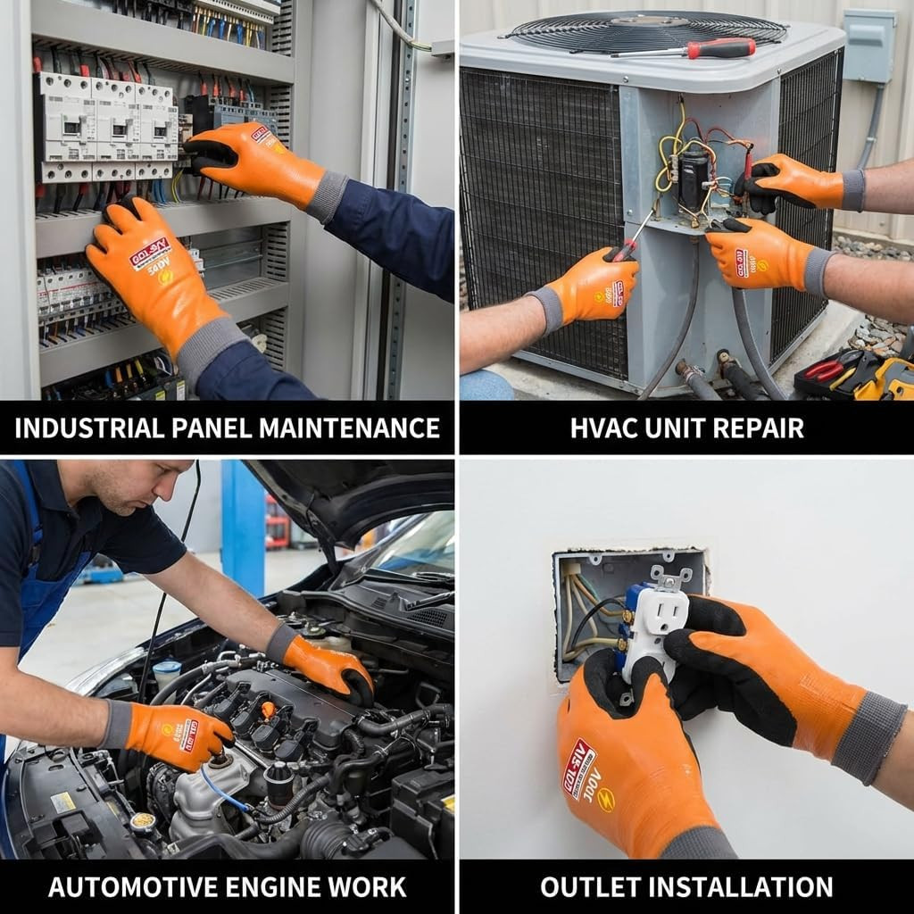 Electrical Insulated Gloves, 500V High Voltage Resistance Electrician Safety