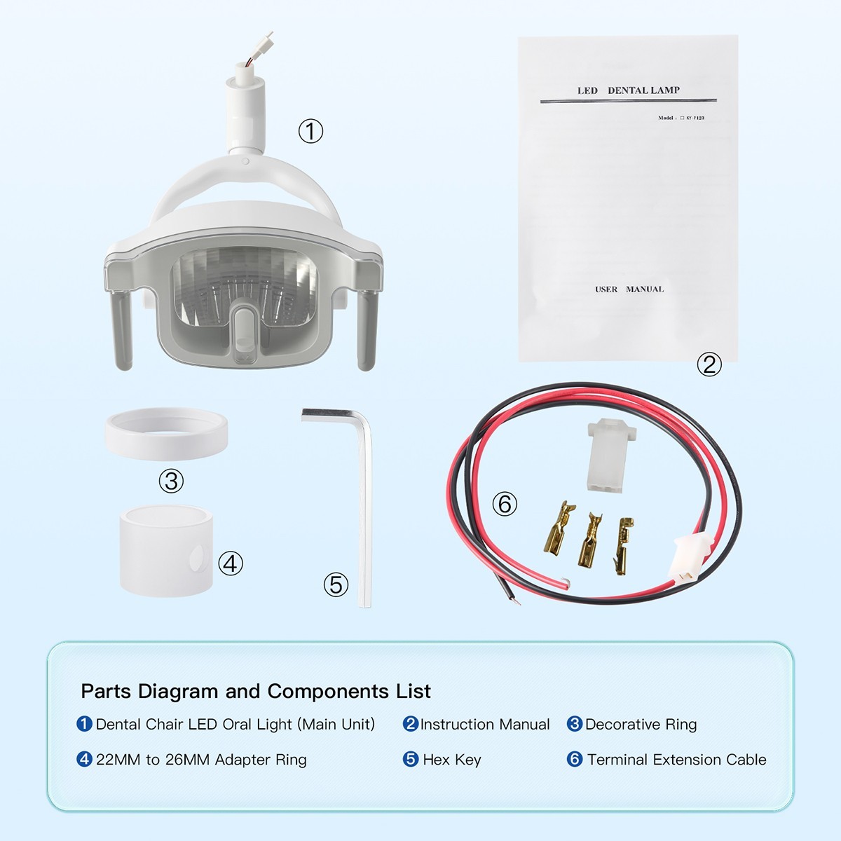 Dental LED Lamp Oral Light Dual-color Lamp for Dental Chair Infrared Sensor