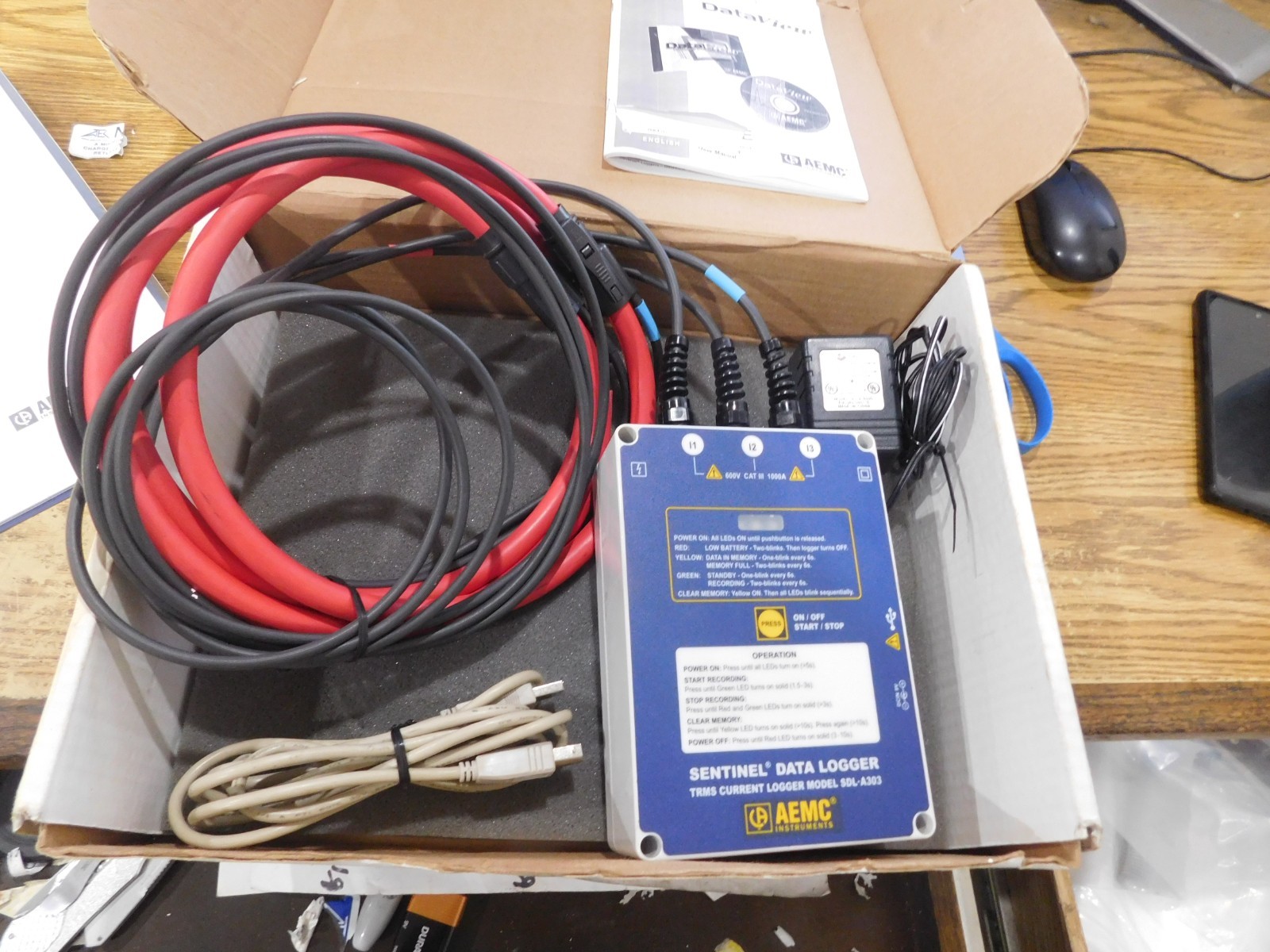 AEMC Instruments: SDL-A303 Sentinel Data Logger / TRMS Current Logger. 4 Parts