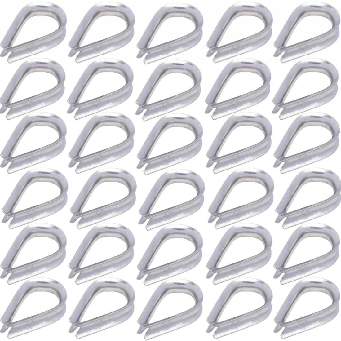 20 Pack M5 Stainless Steel Thimble, 5/32-3/16 Inch Wire Rope Cable Rigging