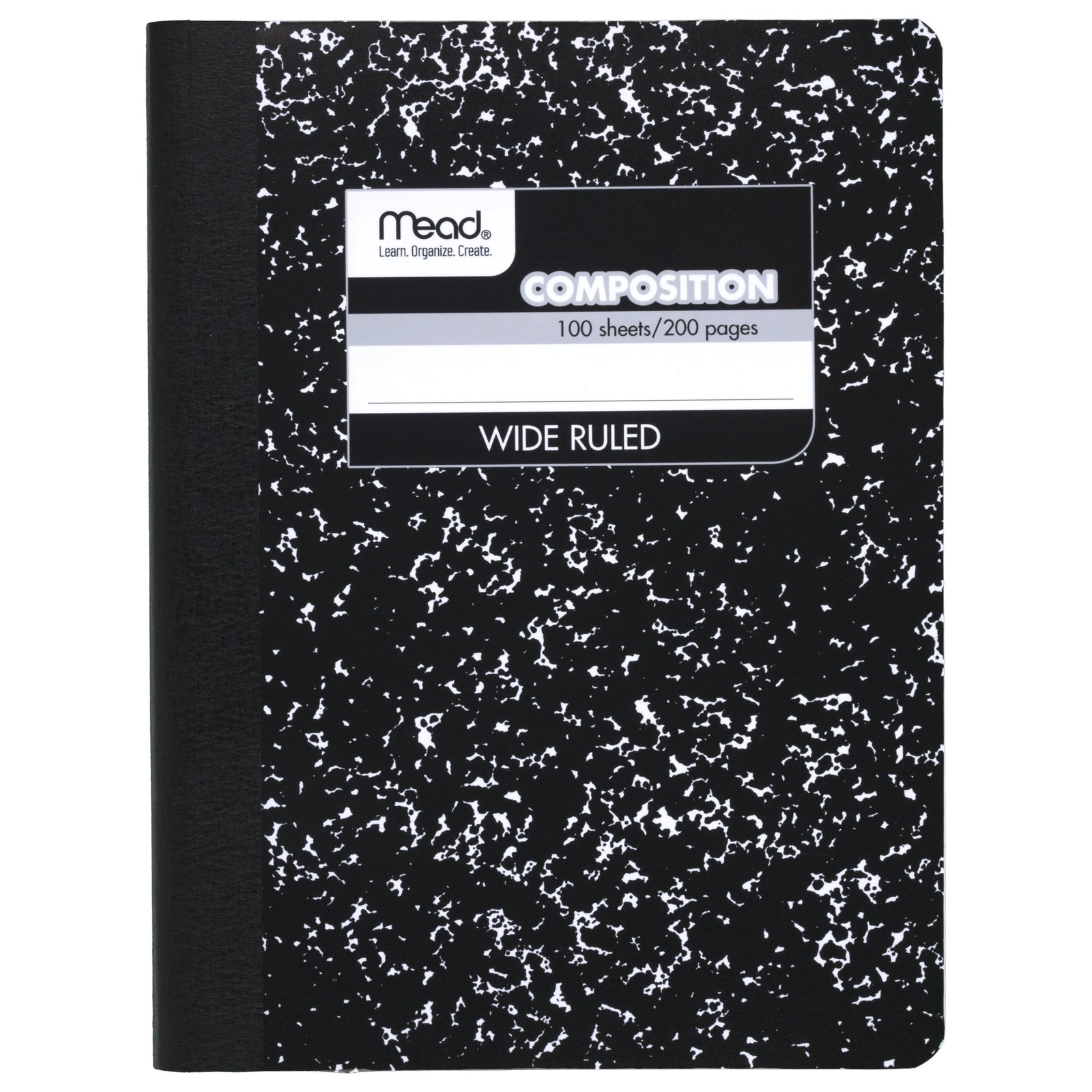 Mead Composition Notebook, Wide Ruled Paper, 7.5″ x 9.75″, Pack of 1, Black